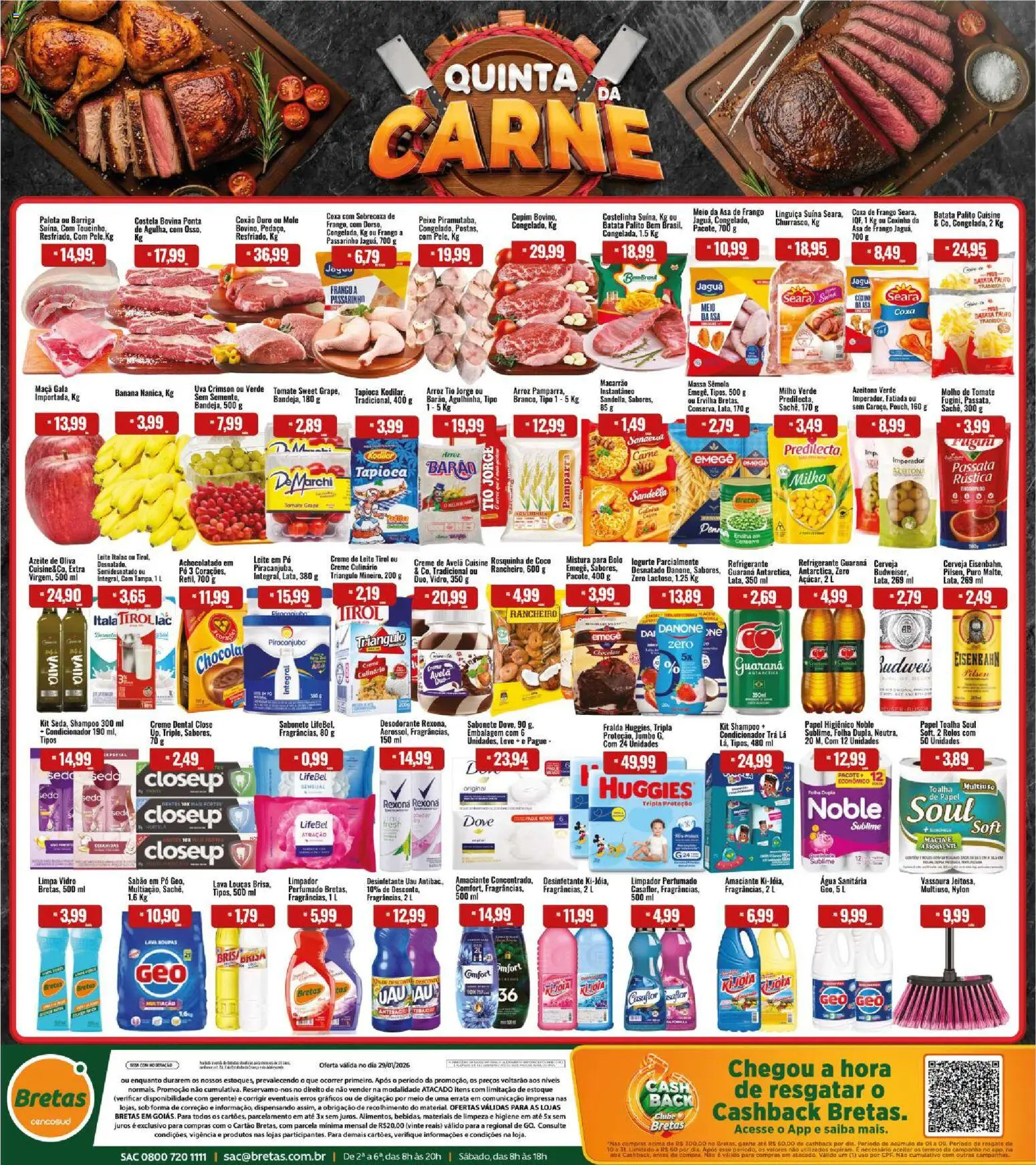 Pré-Visualização do folheto "Ofertas Quinta da Carne" da loja Bretas válido a partir de 29/01/2026