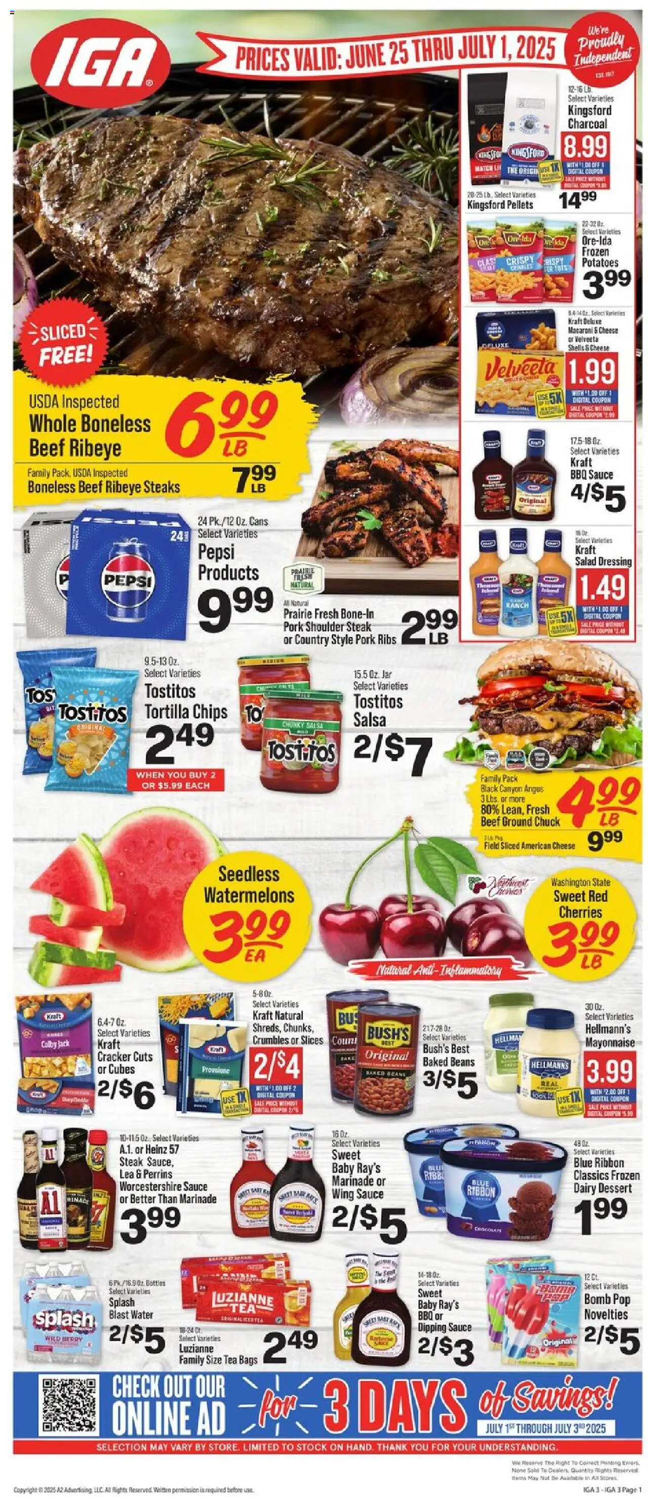 IGA Weekly Ad from 06/25/2025 - Flyer - Page number 1