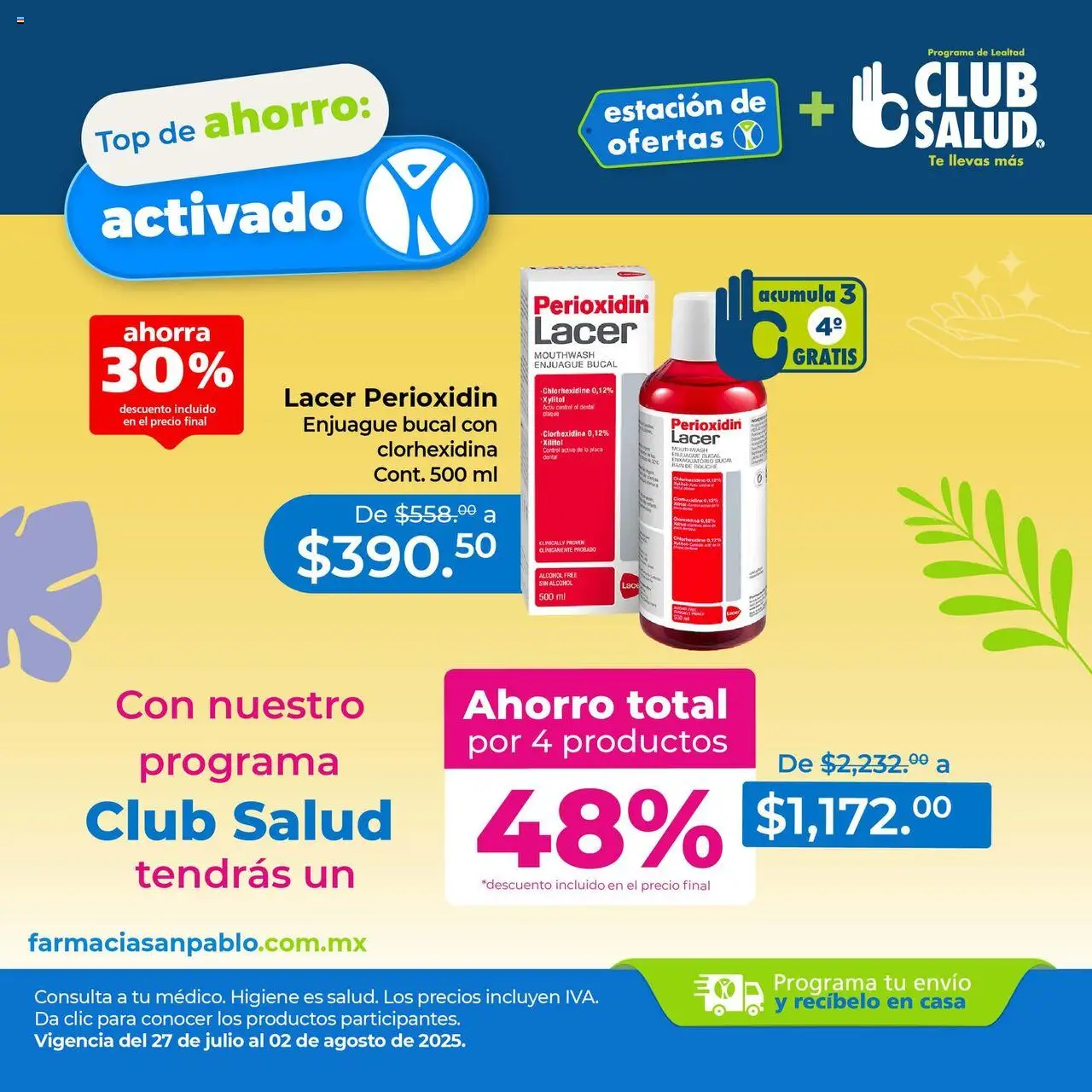 Catálogo Estacíon de Ofertas Farmacia San Pablo y sus promociones válidas desde el 27/07/2025 - Número de página 1