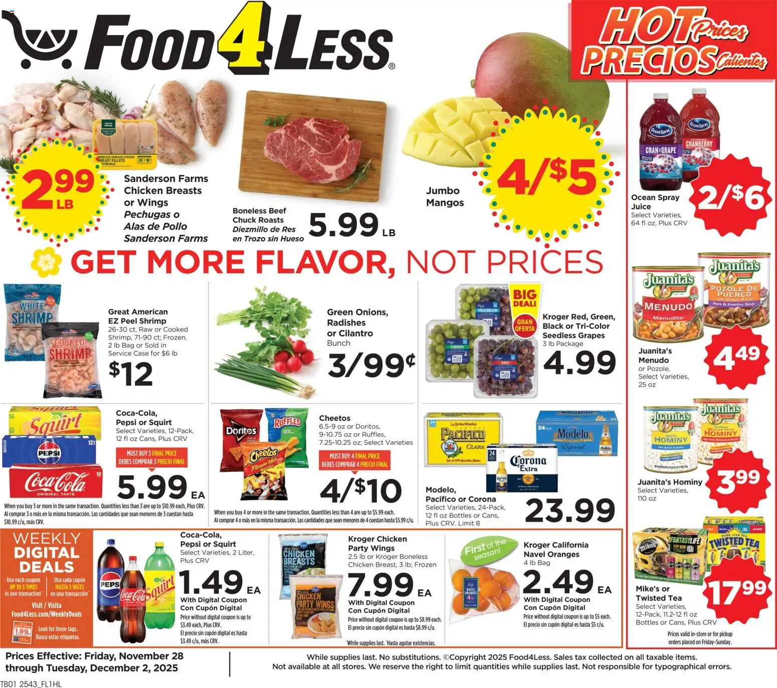 Ad Preview of Food 4 Less Weekly Ad from 11/28/2025