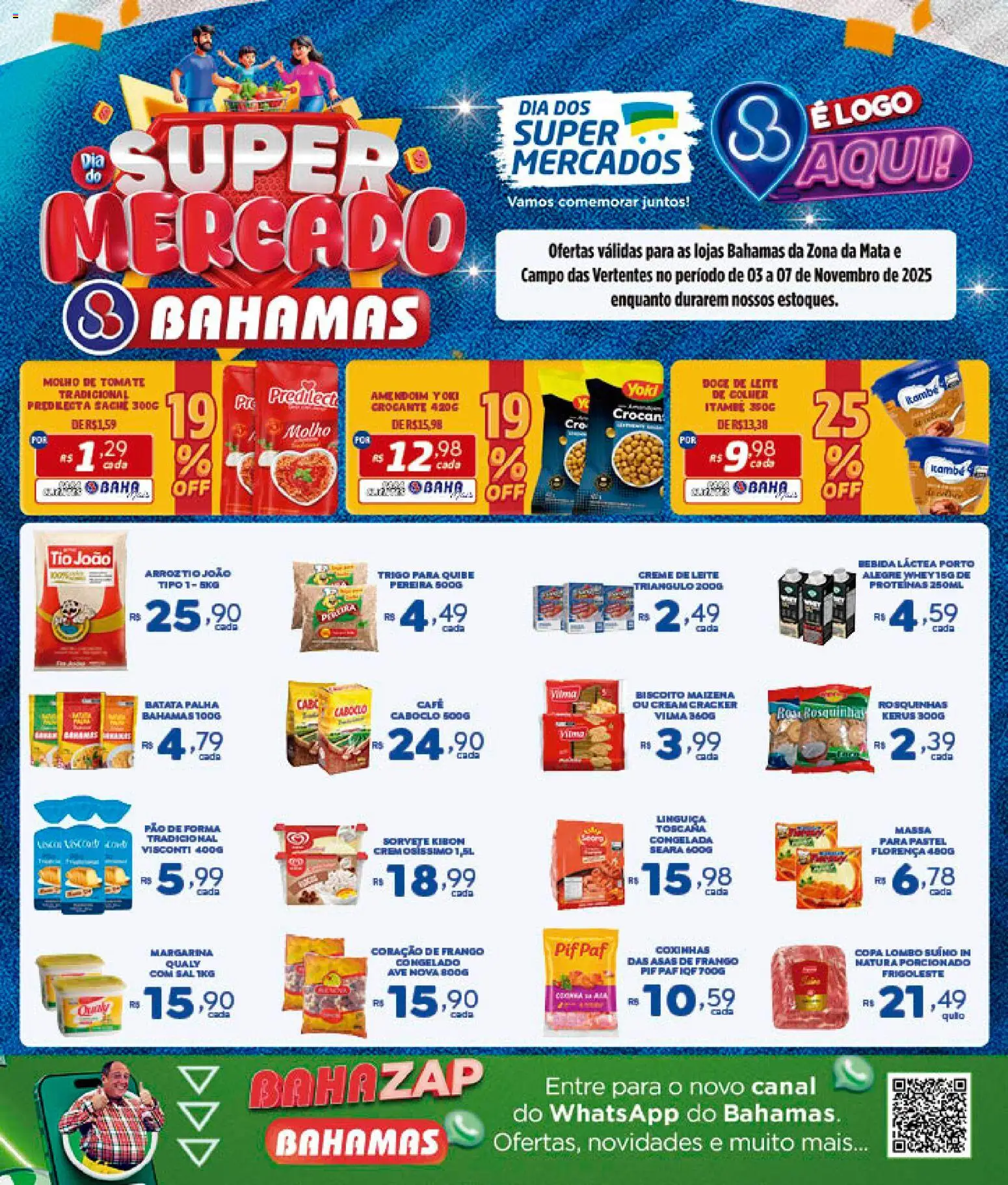 Pré-Visualização do folheto "Ofertas Especial Dia do Supermercado" da loja Bahamas Supermercados válido a partir de 03/11/2025