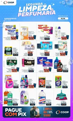 Pré-Visualização do folheto "Ofertas Segunda da Limpeza e Perfumaria" da loja Coop válido a partir de 18/08/2025