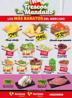 Vista previa las ofertas de la tienda Soriana - Soriana Frescos del Mandado Mercado: Ver, Tab, Chis, Camp, Yuc y Q. Roo desde el 14/04/2026 