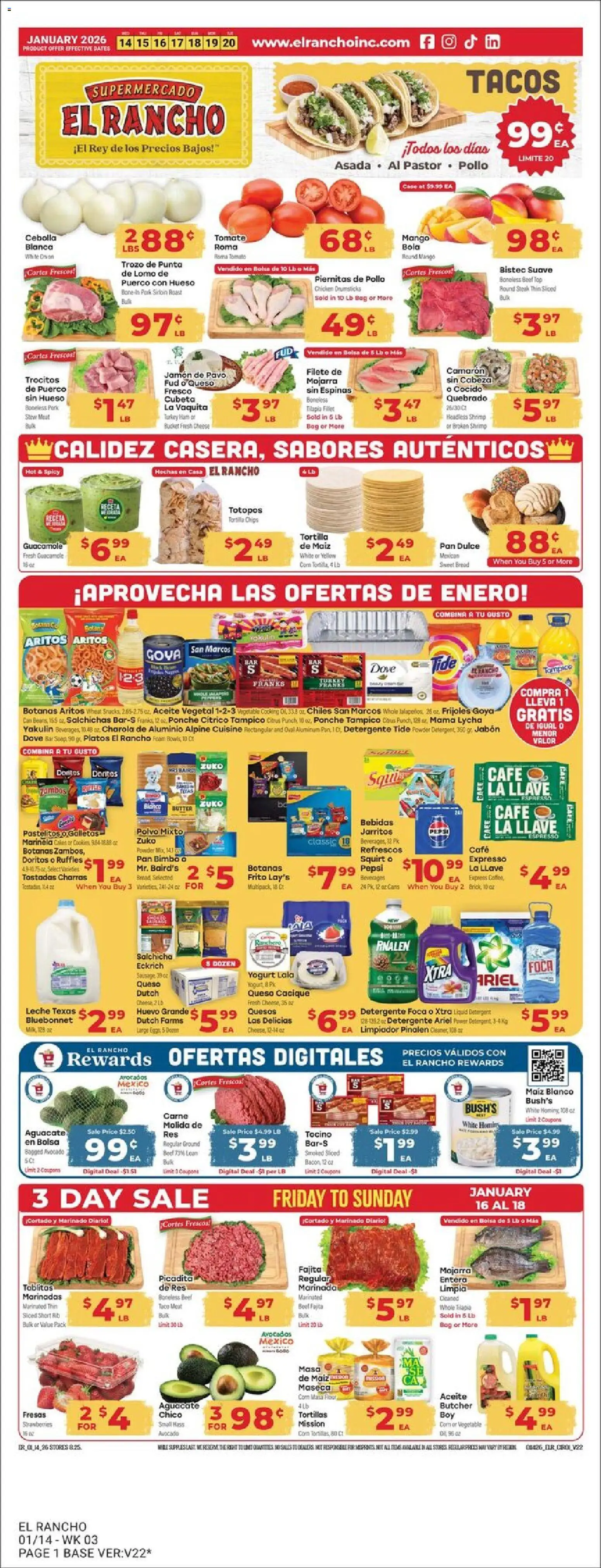 Ad Preview of El Rancho Weekly Ad from 01/14/2026