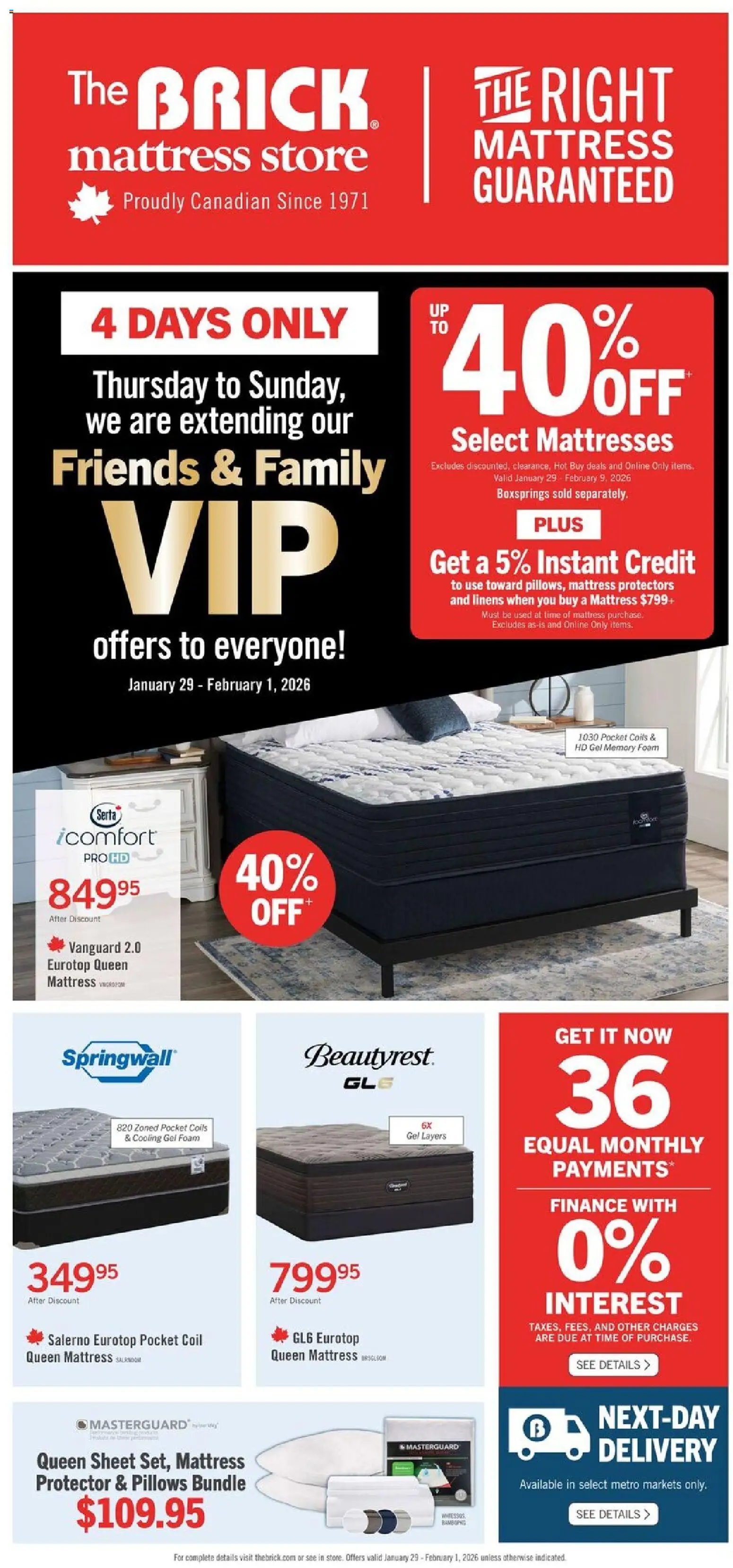 Preview of leaflet Brick Mattress Store from shop The Brick is valid from Jan 29, 2026 - Mattresses, Mattress, Foam
