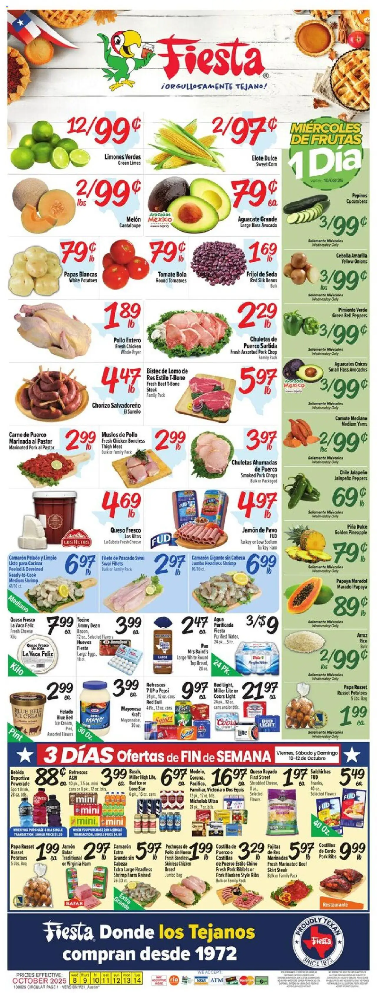 Fiesta Mart Weekly Ad from 10/08/2025 - Flyer - Page number 1