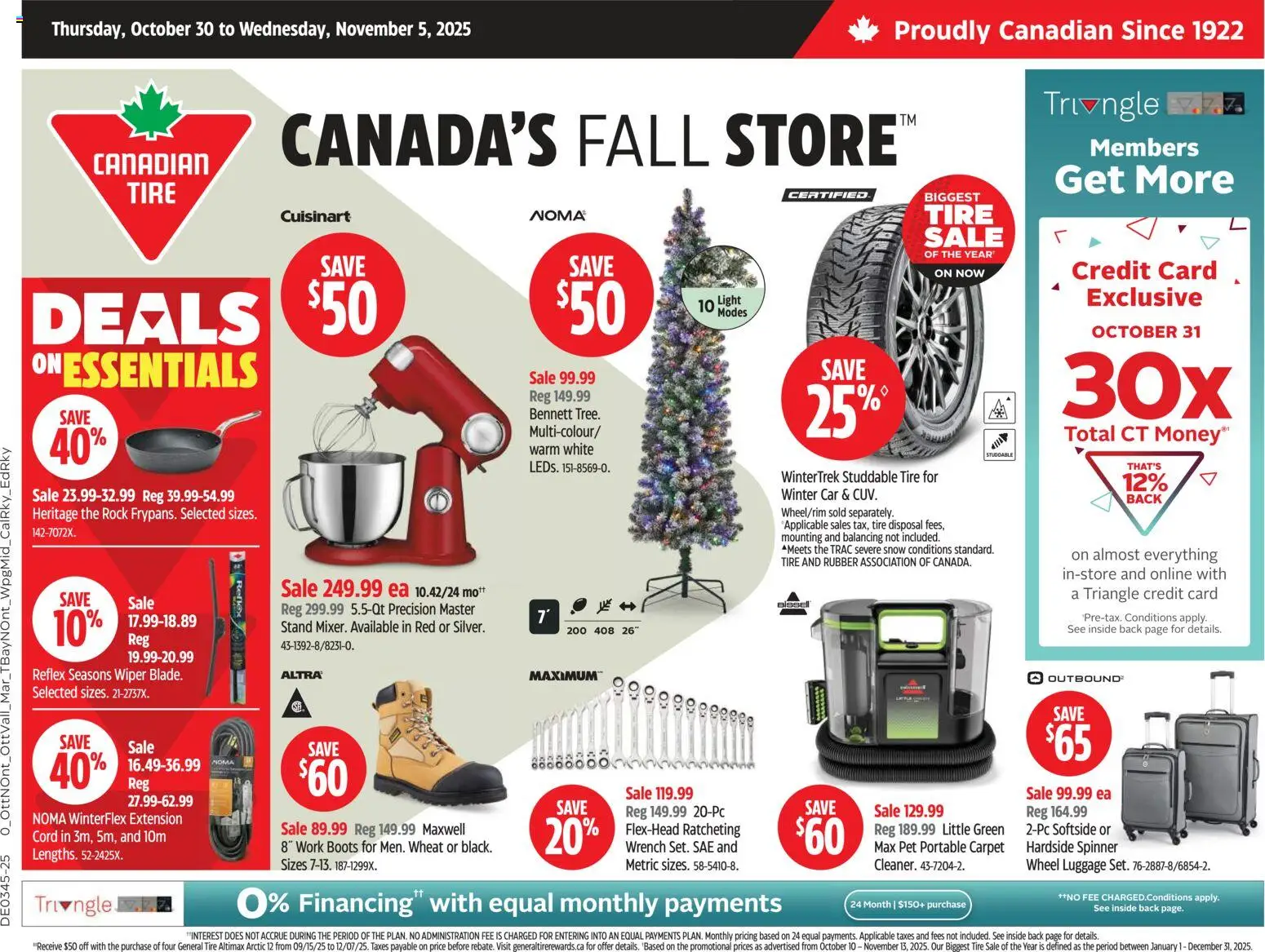 Preview of leaflet Weekly Flyer from shop Canadian Tire is valid from Oct 30, 2025 - Boots, Luggage, Carpet