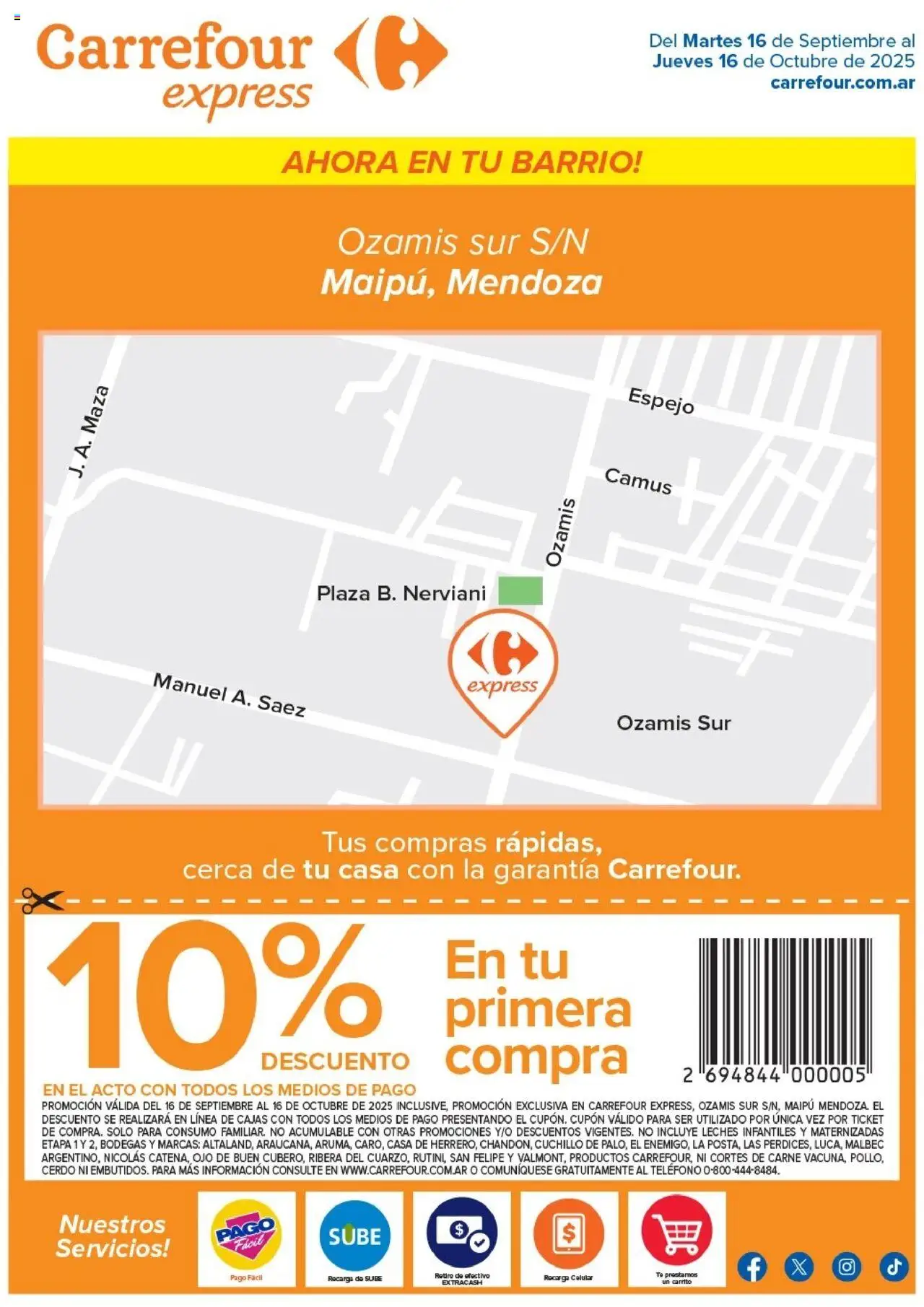Carrefour Ozamis Sur S/N, Maipú Mendoza del 16/09/2025 >> Catálogo