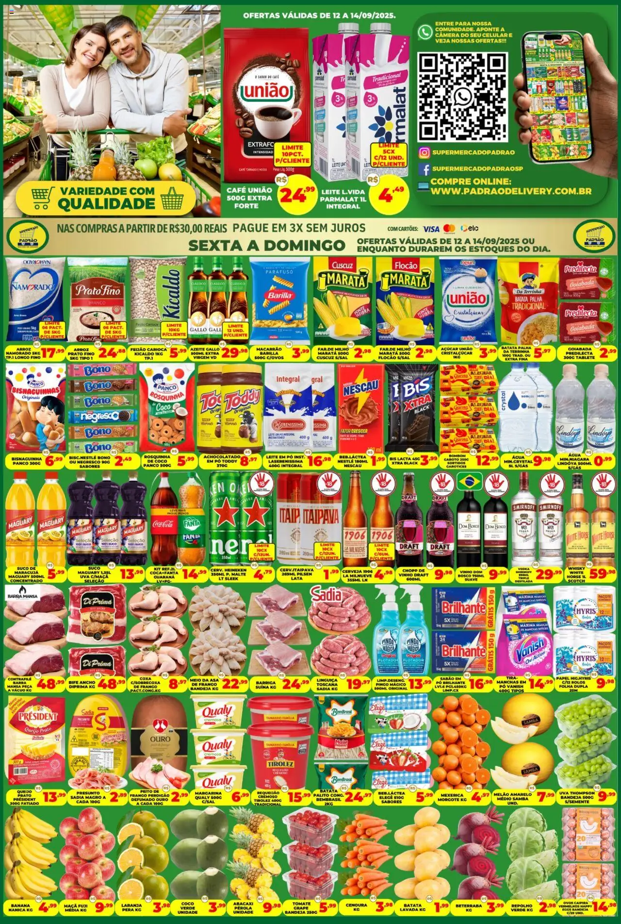 Supermercado Padrão folheto "Ofertas da semana" válido a partir de 12/09/2025 - número de página 1