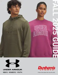 Ad Preview of Dunham's Sports Under Armour Guide from 10/16/2025