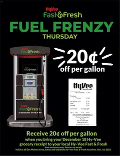 Ad Preview of HyVee Fuel Frenzy from 12/18/2025