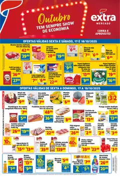 Pré-Visualização do folheto "Ofertas de Mercado Fim de Semana" da loja Extra válido a partir de 17/10/2025