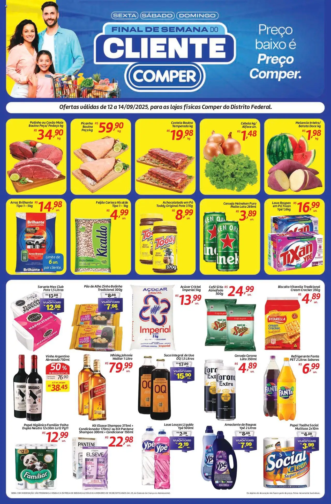 Comper folheto "Ofertas Final de Semana do Cliente" válido a partir de 12/09/2025 - número de página 1