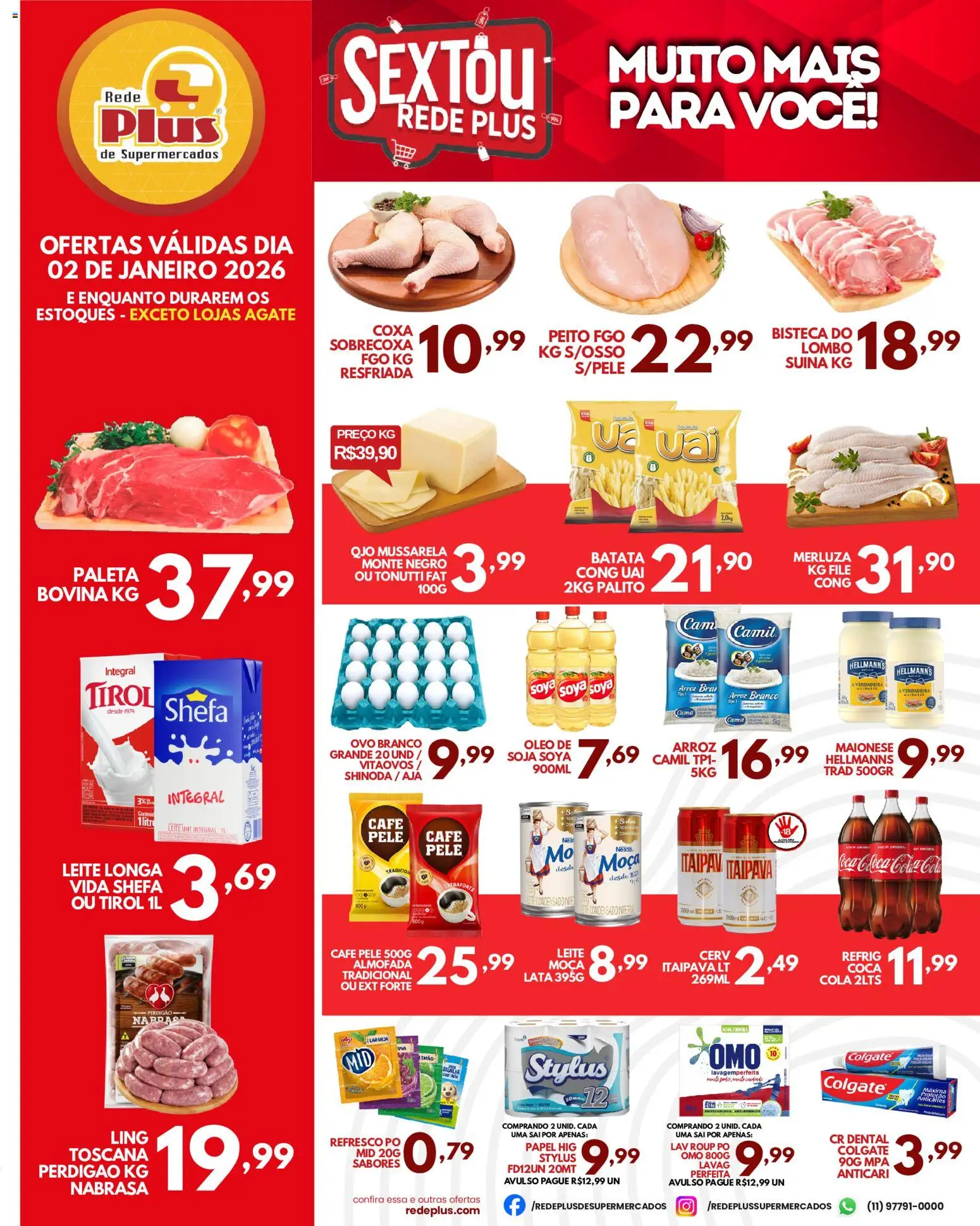 Pré-Visualização do folheto "Ofertas da semana" da loja Rede Plus Supermercados válido a partir de 02/01/2026
