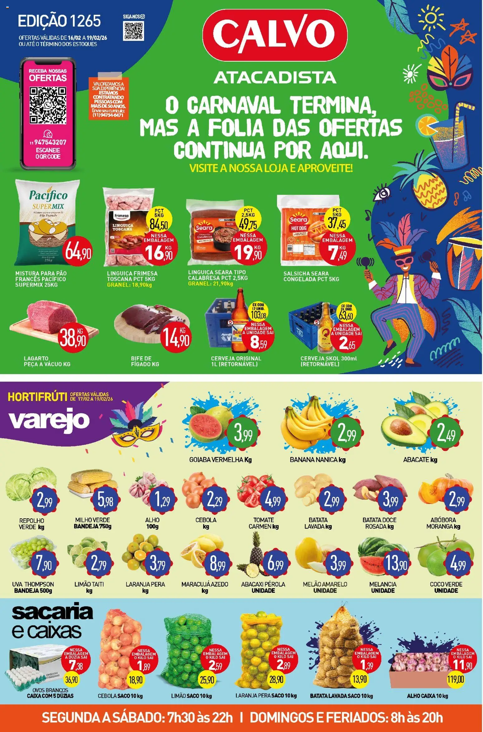 Pré-Visualização do folheto "Ofertas da semana" da loja Calvo Atacadista válido a partir de 16/02/2026