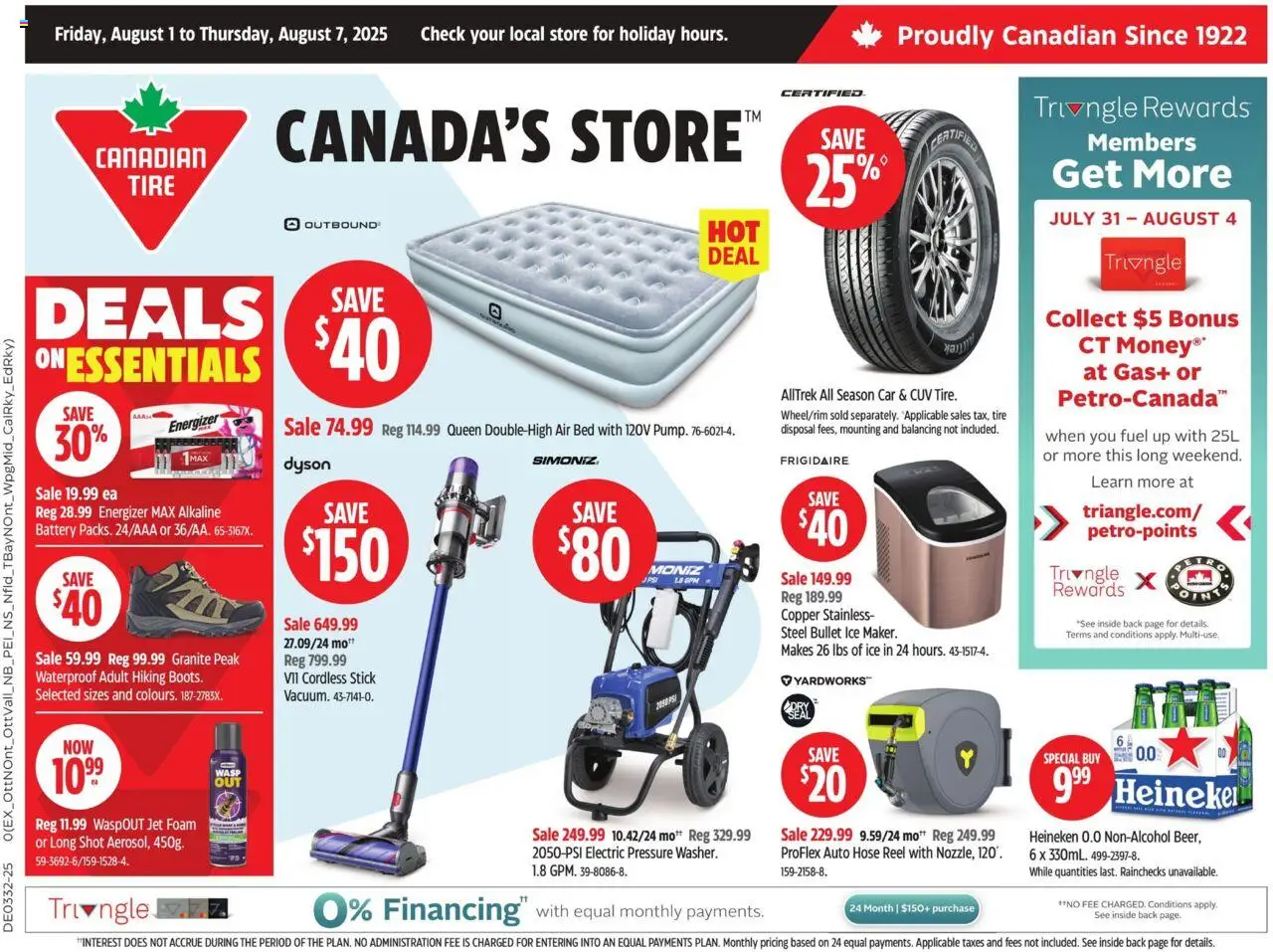 Canadian Tire flyer valid from Aug 01, 2025 - page number 1