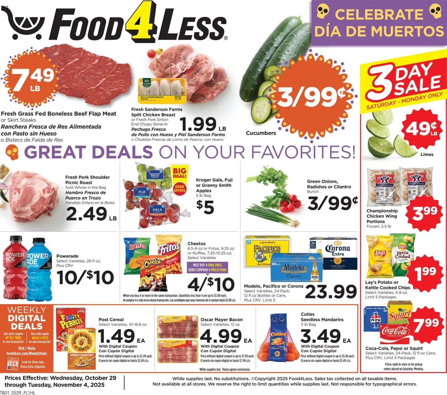 Food 4 Less Weekly Ad from 10/29/2025 - Flyer - Page number 1