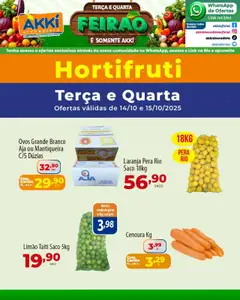 Pré-Visualização do folheto "Ofertas Hortifruti" da loja Akki Atacadista válido a partir de 14/10/2025