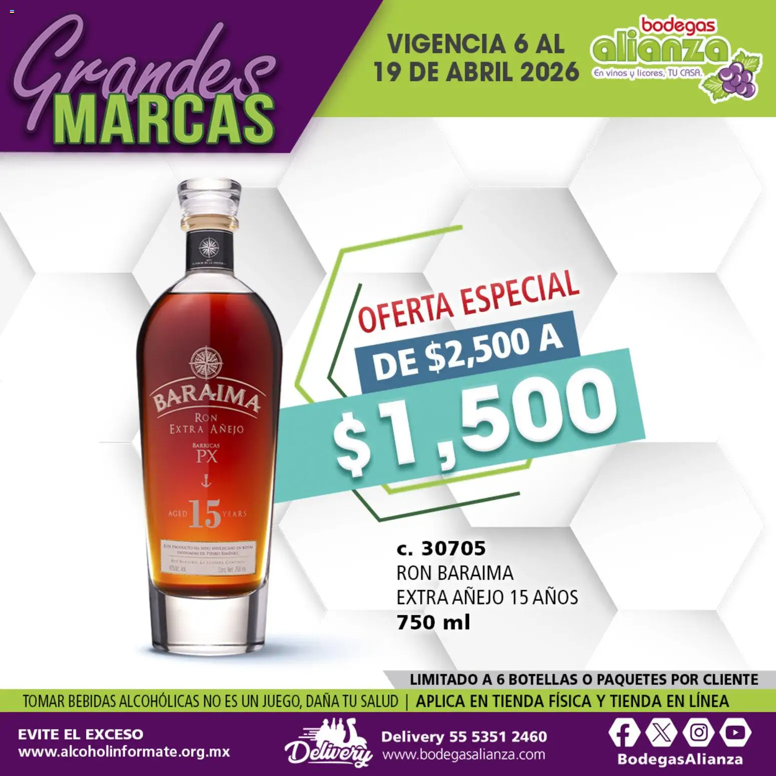 Vista previa las ofertas de la tienda Bodegas Alianza - Bodegas Alianza catálogo Grandes Marcas desde el 06/04/2026 - Bebidas, Ron