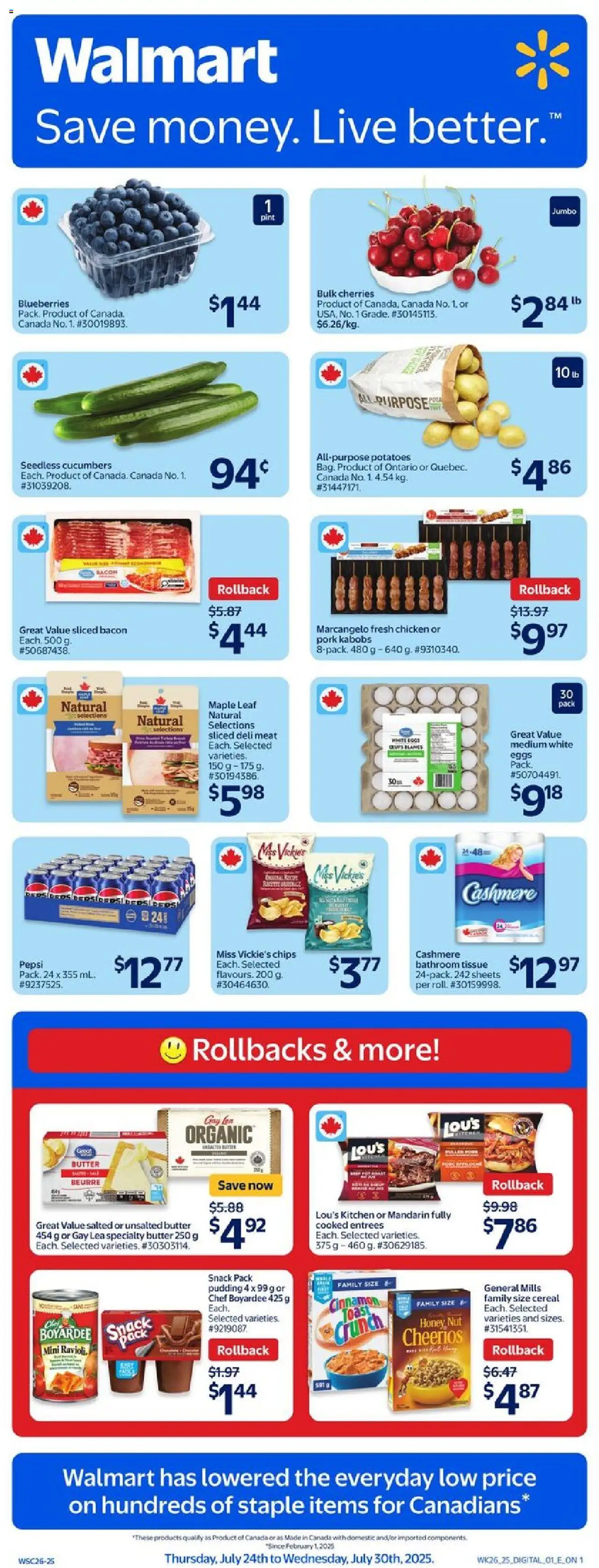 Walmart flyer valid from Jul 24, 2025 - page number 1