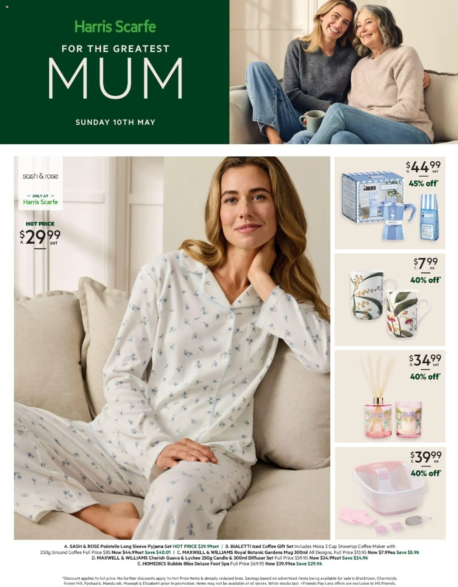 Preview of catalogue Harris Scarfe catalogue for the greatest mum from shop Harris Scarfe valid 09/05/2026 - Coffee, Long sleeve, Ground coffee, Candle, Iced coffee, Coffee maker
