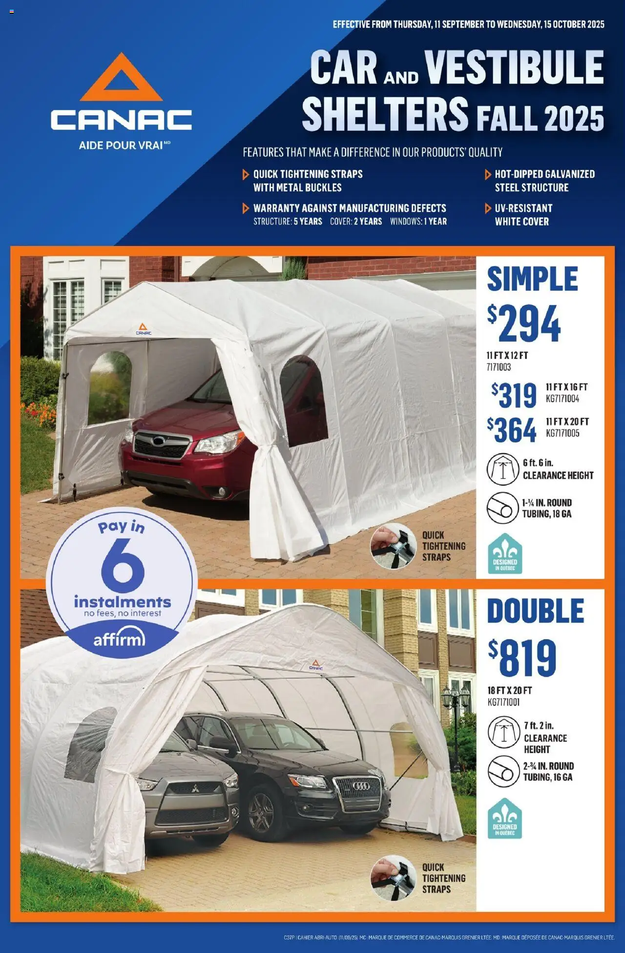 Canac flyer valid from Sep 11, 2025 - page number 1