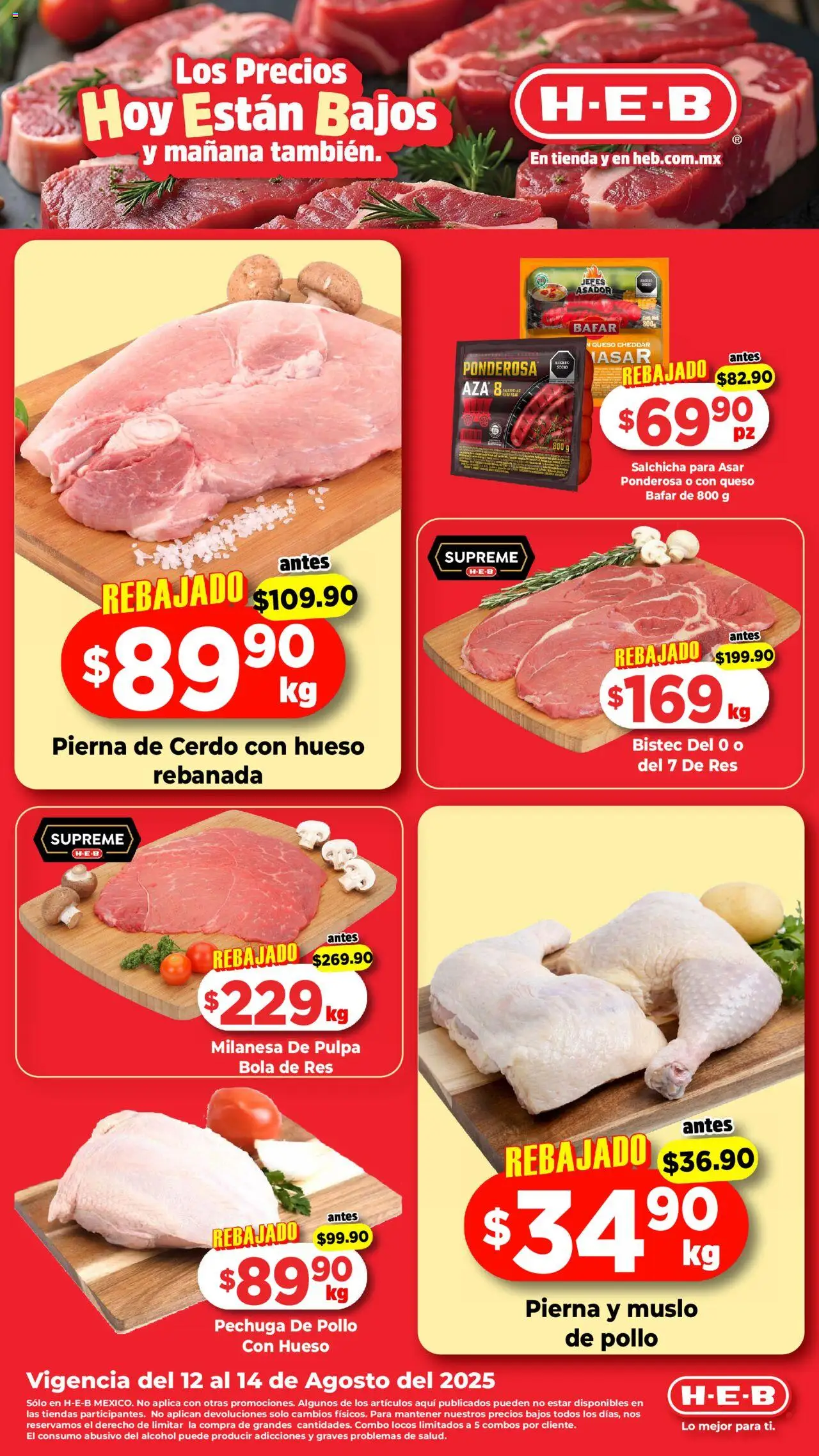 Folleto H-E-B y sus promociones válidas desde el 12/08/2025 - Número de página 1