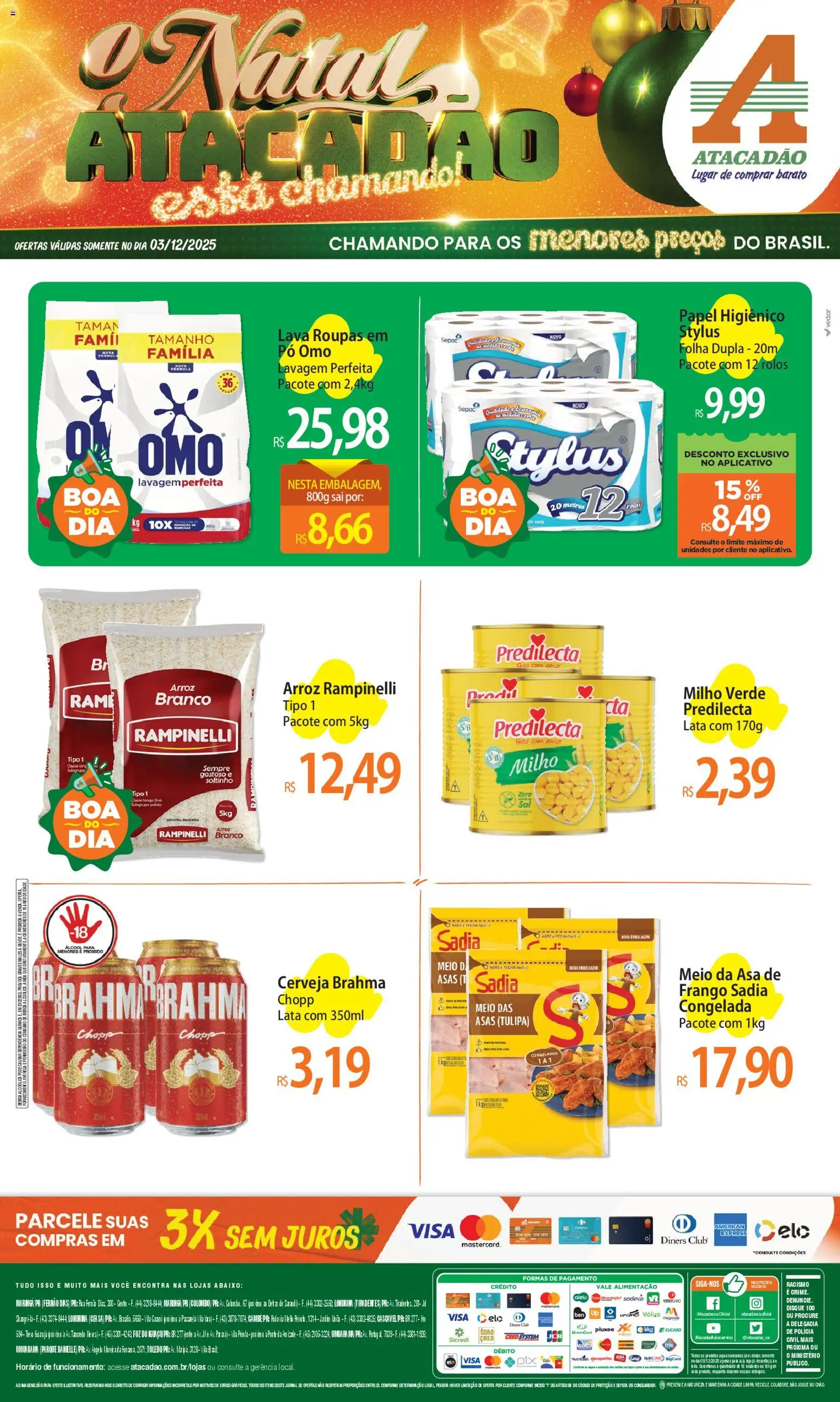 Pré-Visualização do folheto "Ofertas - PR" da loja Atacadão válido a partir de 03/12/2025