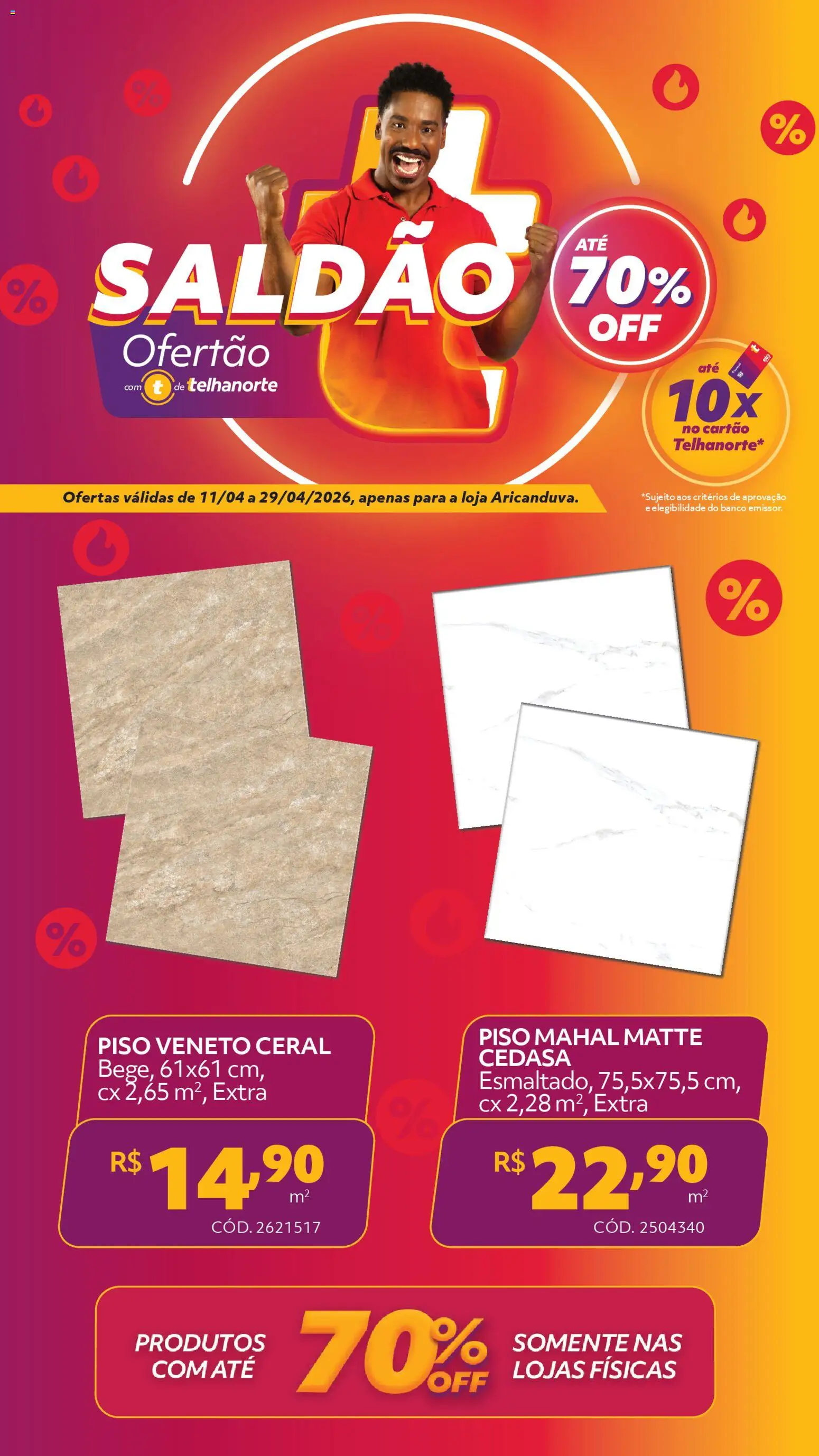 Pré-Visualização do folheto "Telhanorte ofertas Saldão " da loja Telhanorte válido a partir de 11/04/2026