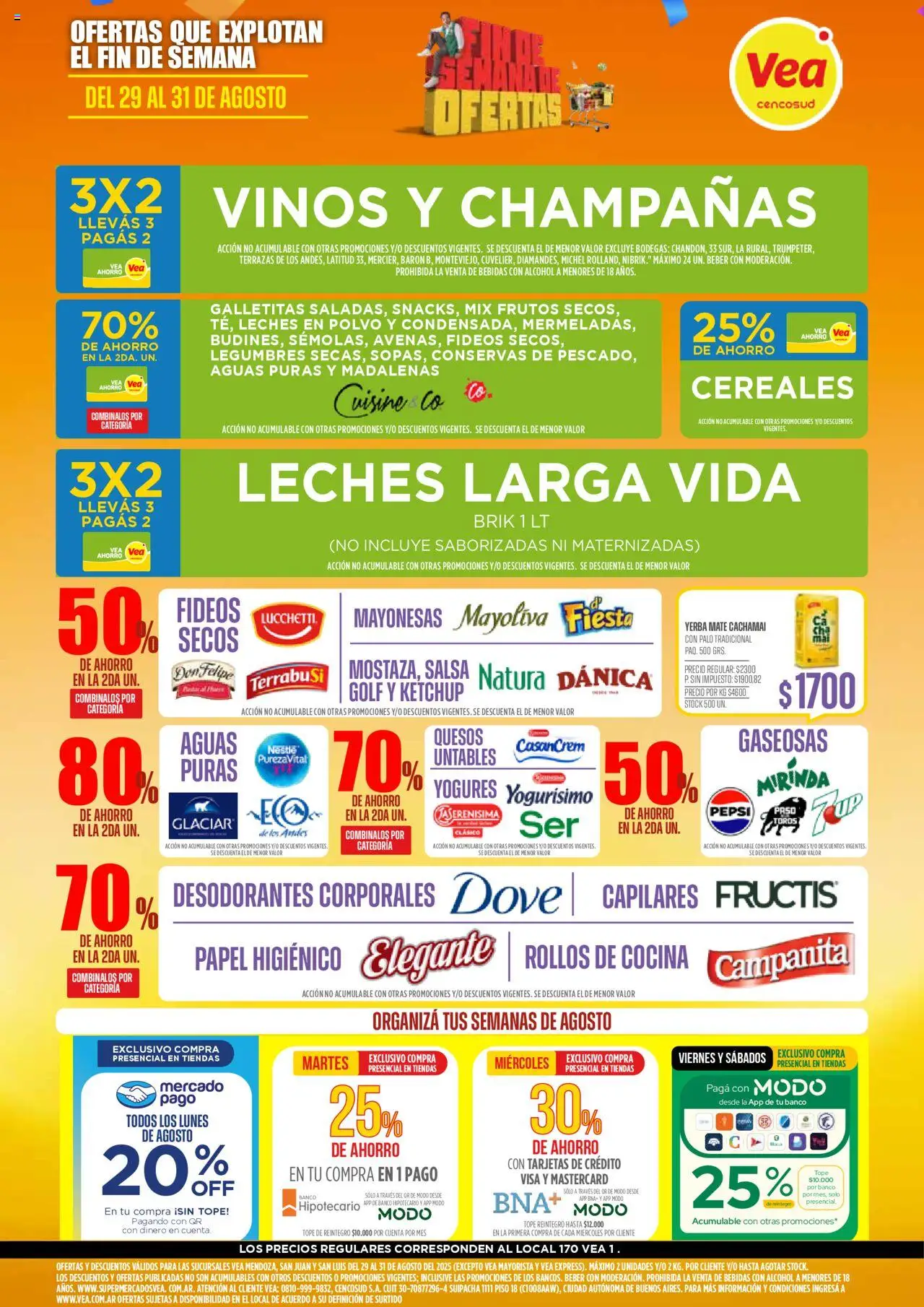 Vea Ofertas - Mendoza del 29/08/2025 >> Catálogo - Banco, Mate, Cocina, Bebidas, Yerba, Legumbres, Cereales, Conservas