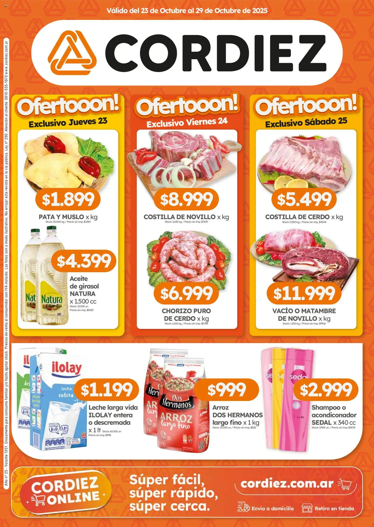 Cordiez Ofertas del 23/10/2025 >> Catálogo
