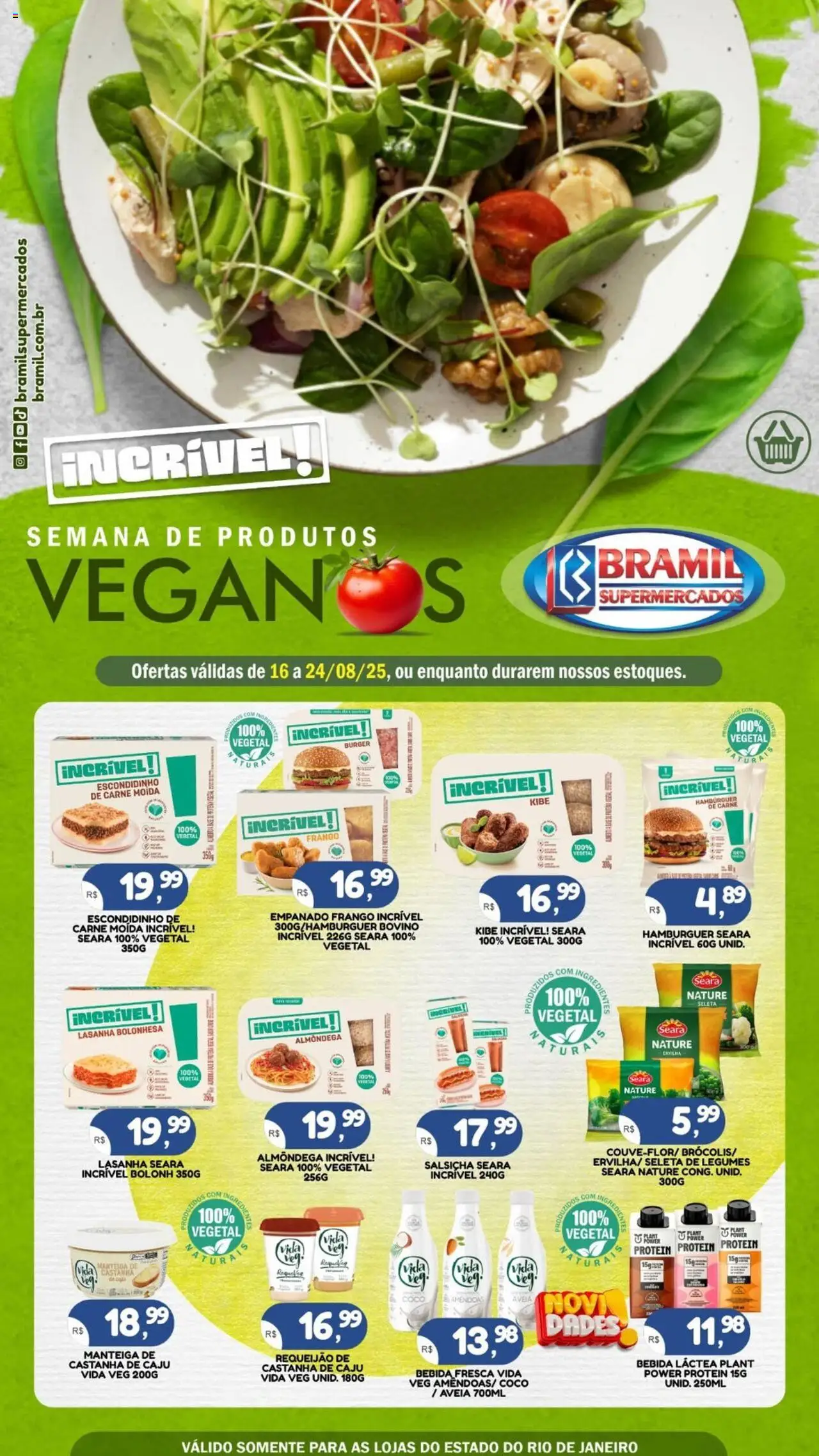 Bramil Supermercados folheto "Ofertas Veganos" válido a partir de 16/08/2025 - número de página 1