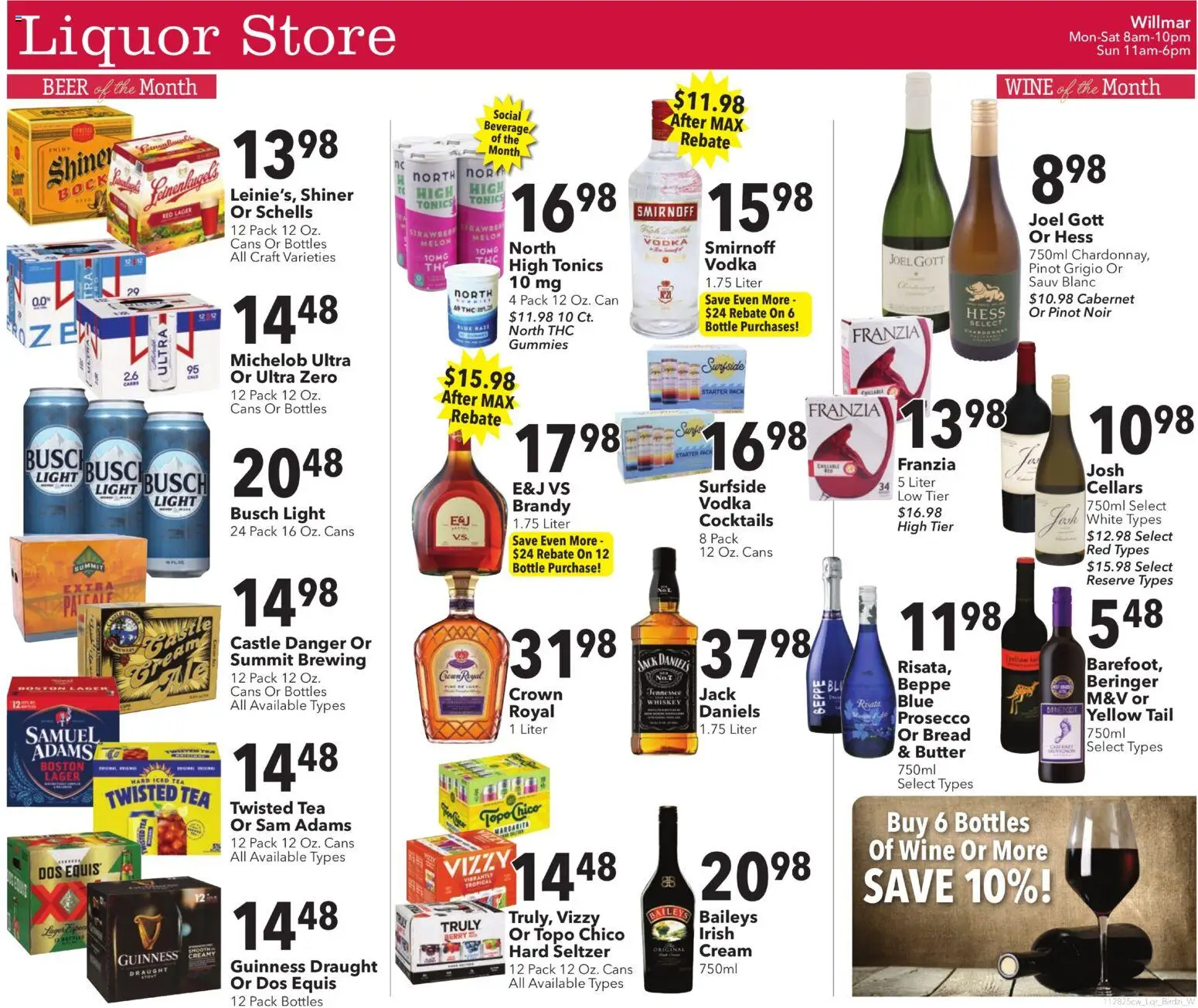 Ad Preview of Cash Wise Weekly Liquor from 11/28/2025