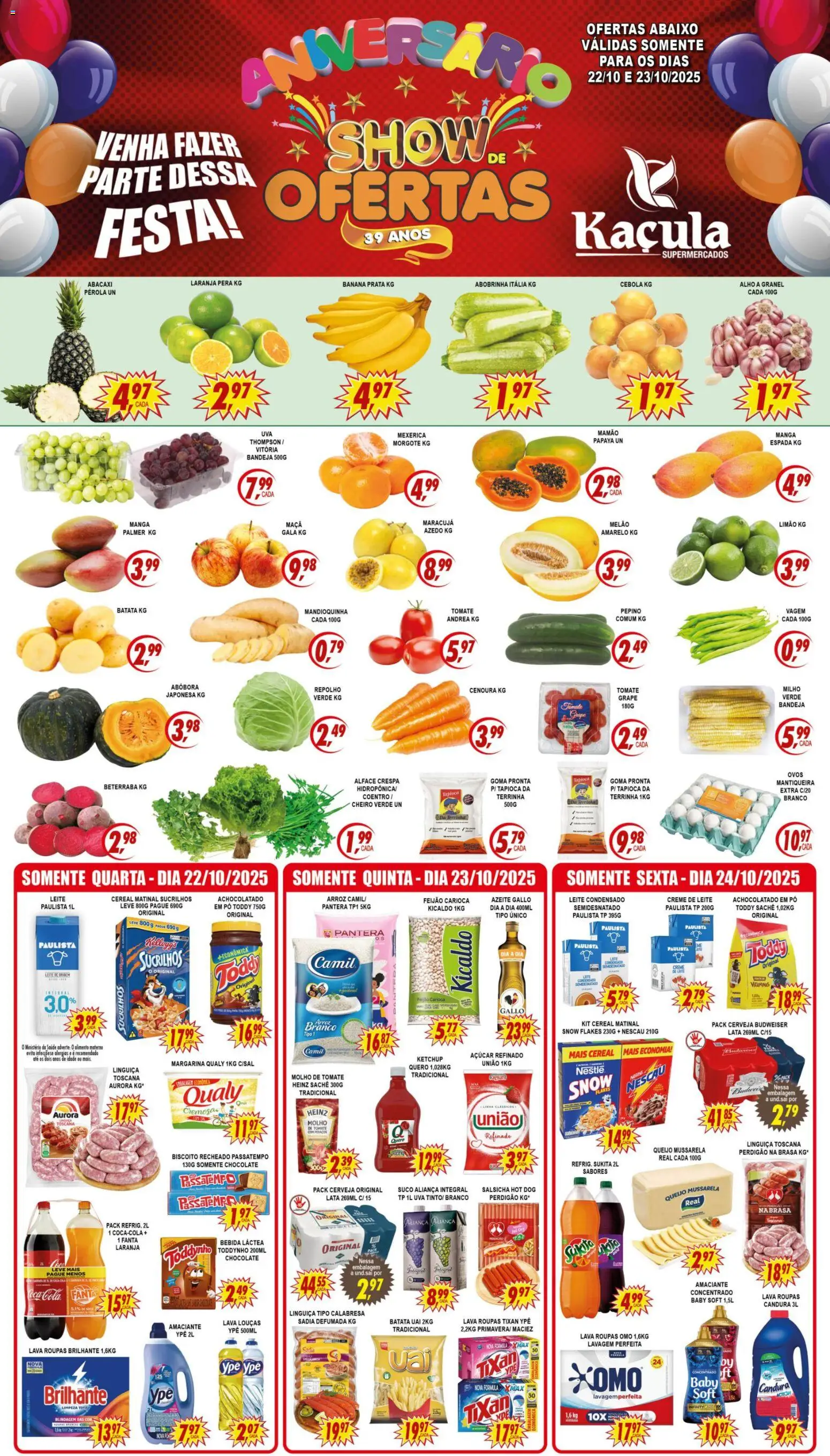 Kaçula folheto "Ofertas Aniversário" válido a partir de 22/10/2025 - número de página 1