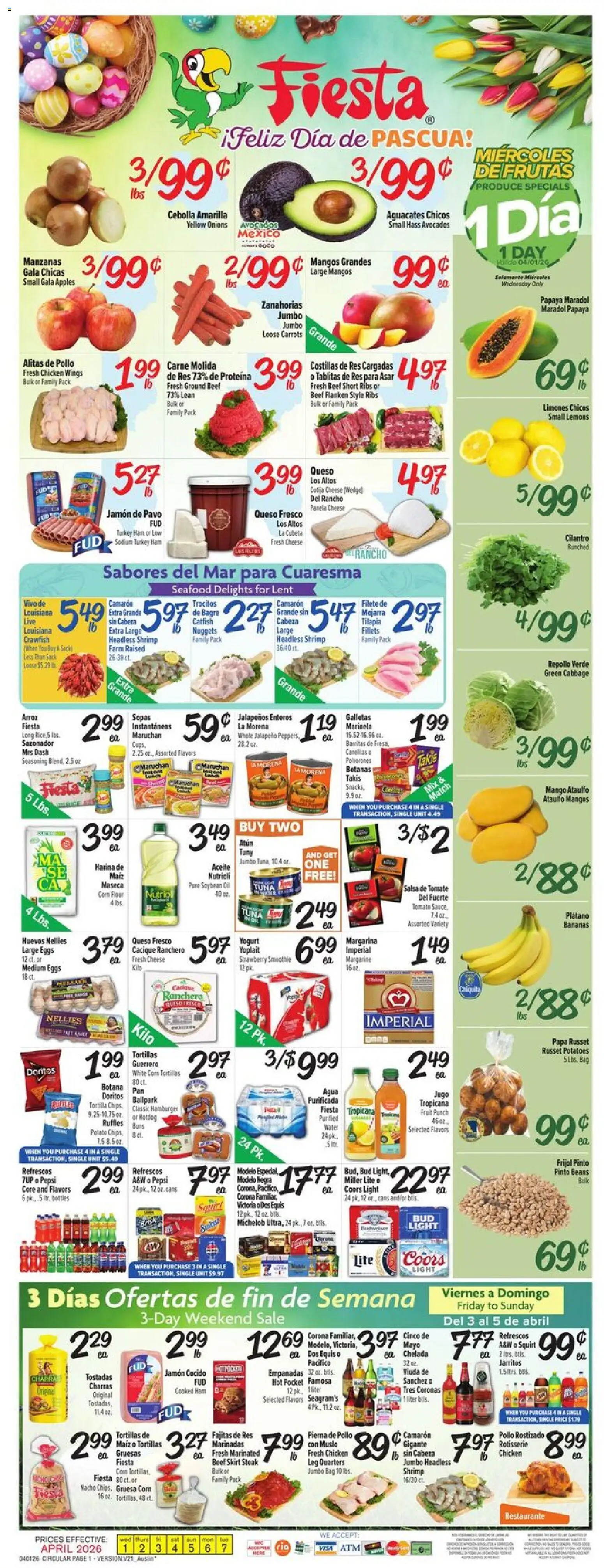 Ad Preview of Fiesta Mart Fiesta Mart Weekly Ad from 04/01/2026