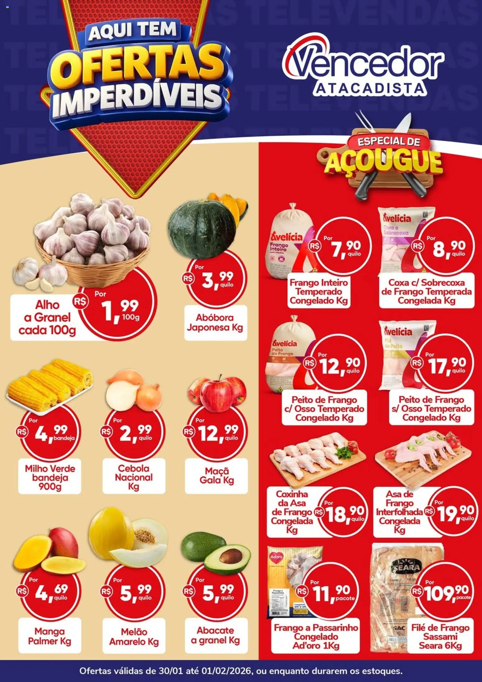Pré-Visualização do folheto "Ofertas da semana" da loja Vencedor Atacadista válido a partir de 30/01/2026