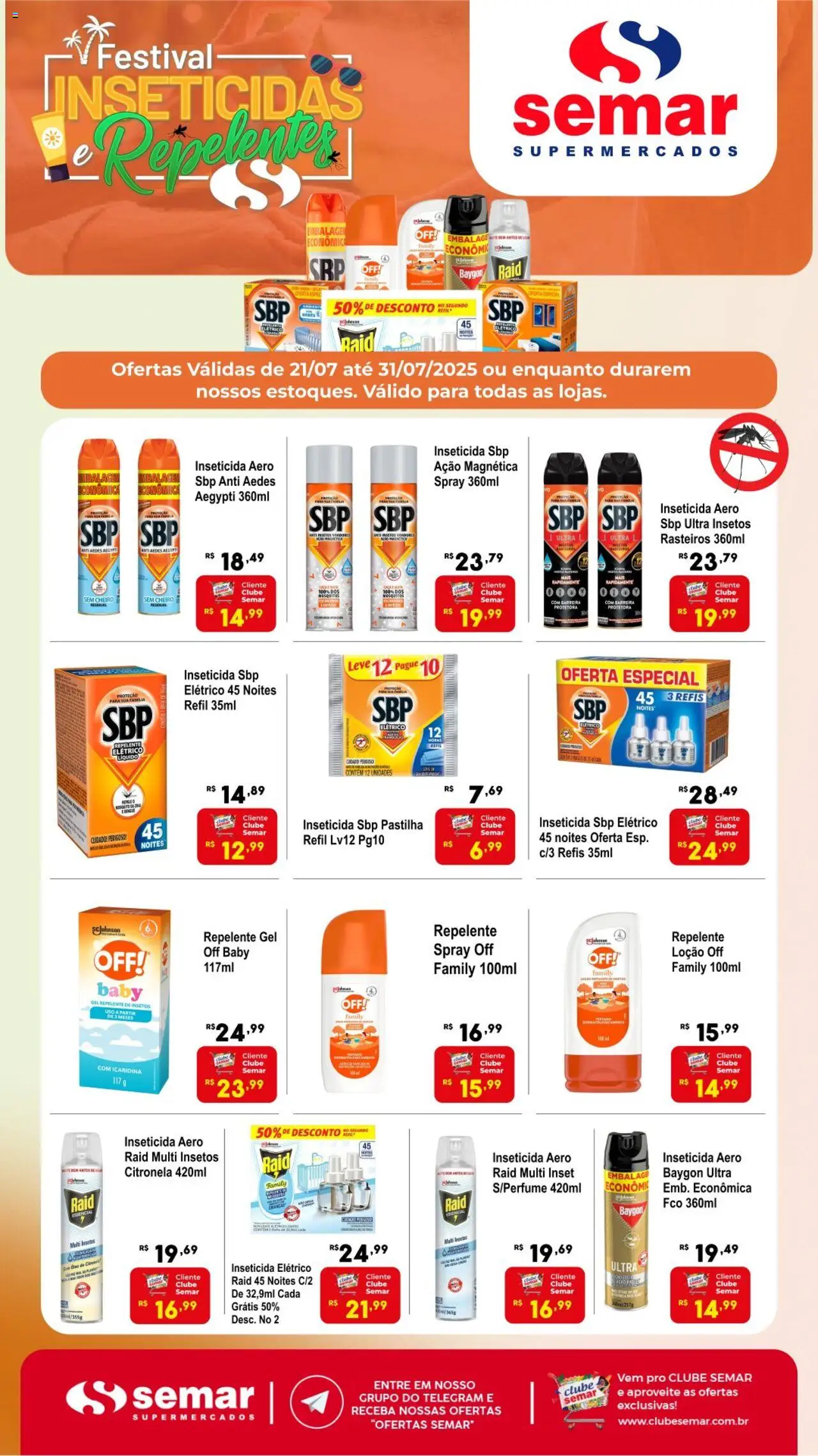 Semar Supermercado folheto "Ofertas Festival Inseticidas Repelentes" válido a partir de 21/07/2025 - número de página 1