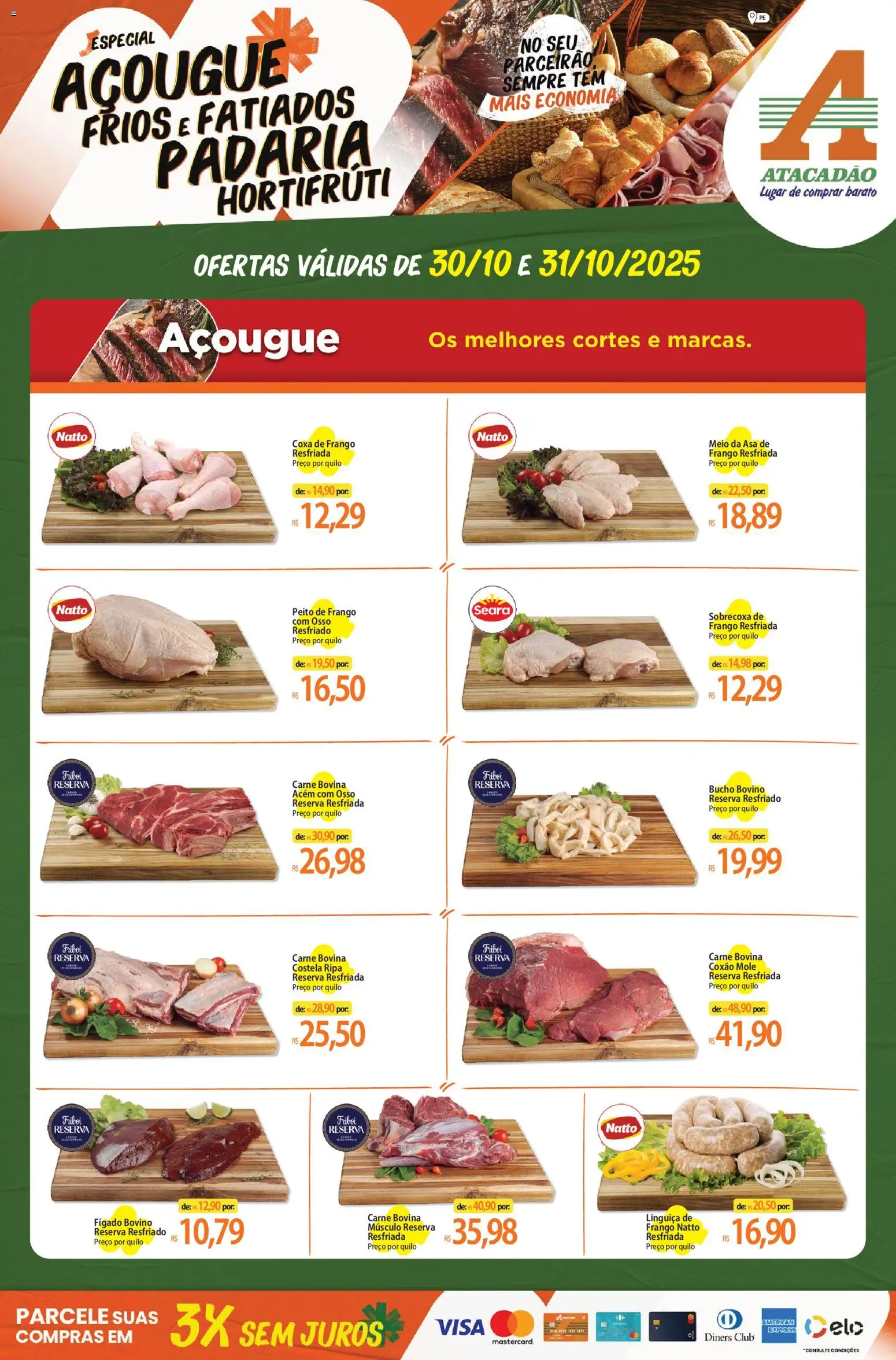 Pré-Visualização do folheto "Ofertas - PE" da loja Atacadão válido a partir de 30/10/2025