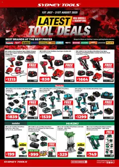 Preview of catalogue Catalogue from shop Sydney Tools valid 01/07/2025