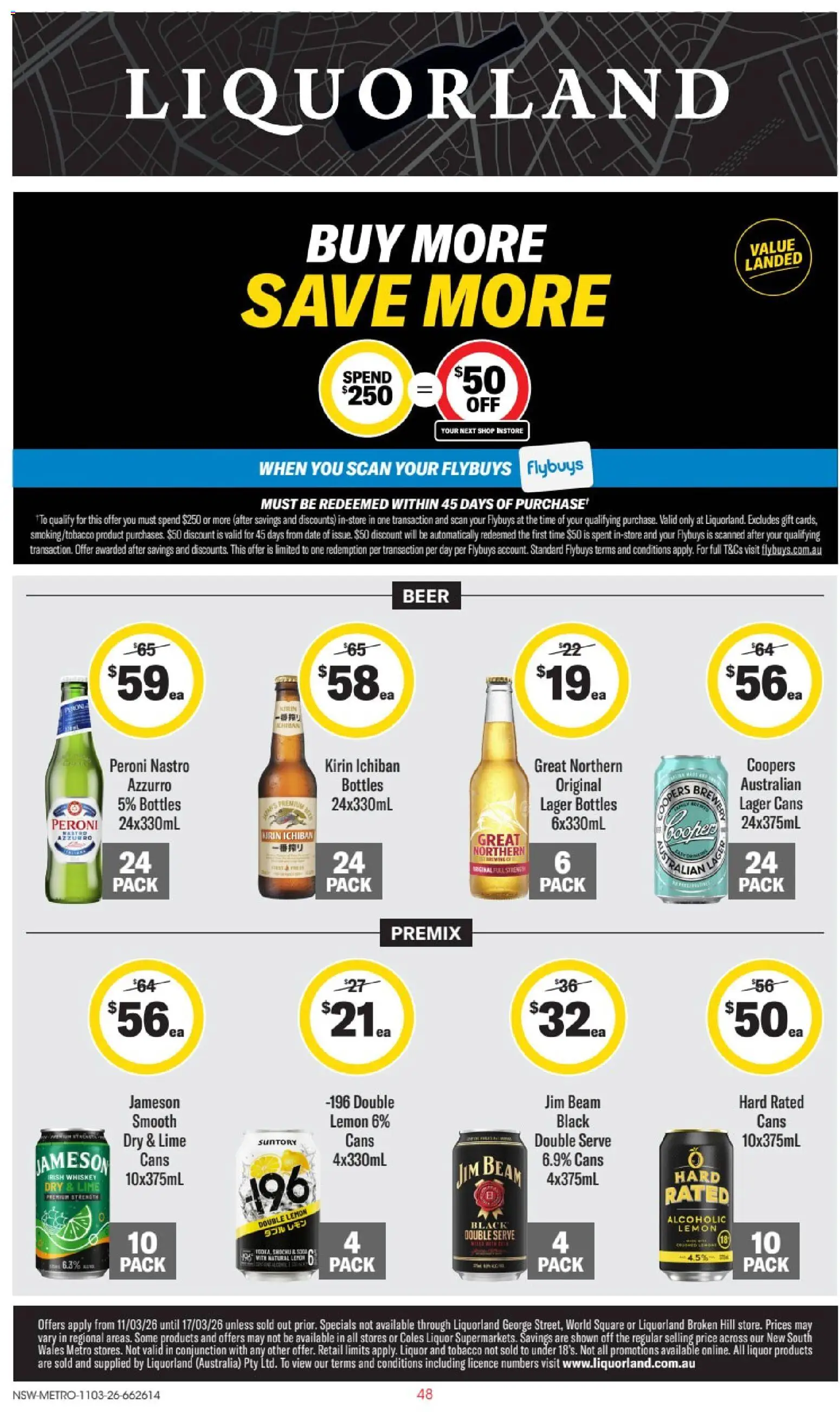 Preview of catalogue Liquorland catalogue NSW from shop Liquorland valid 11/03/2026