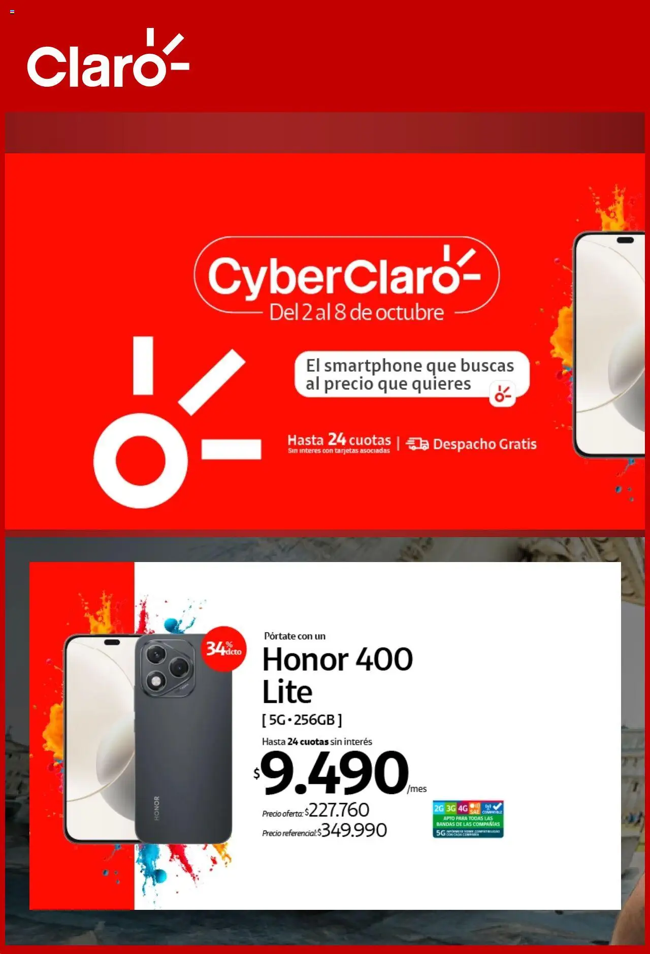 Folleto de la tienda Claro válido desde el 30.09.2025 - Smartphone