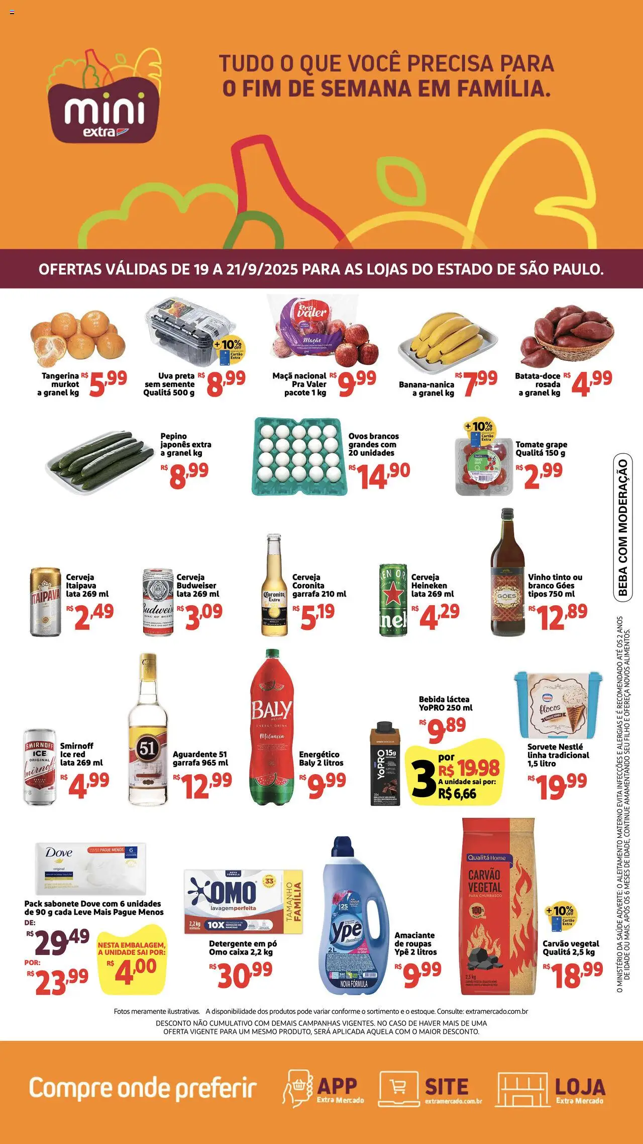Mini Extra folheto "Ofertas Fim de semana" válido a partir de 19/09/2025 - número de página 1