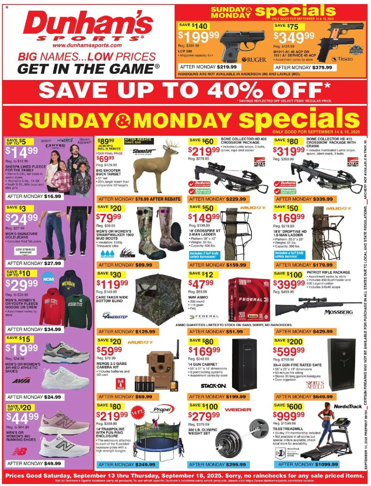 Dunham's Sports Weekly Ad from 09/13/2025 - Flyer - Page number 1