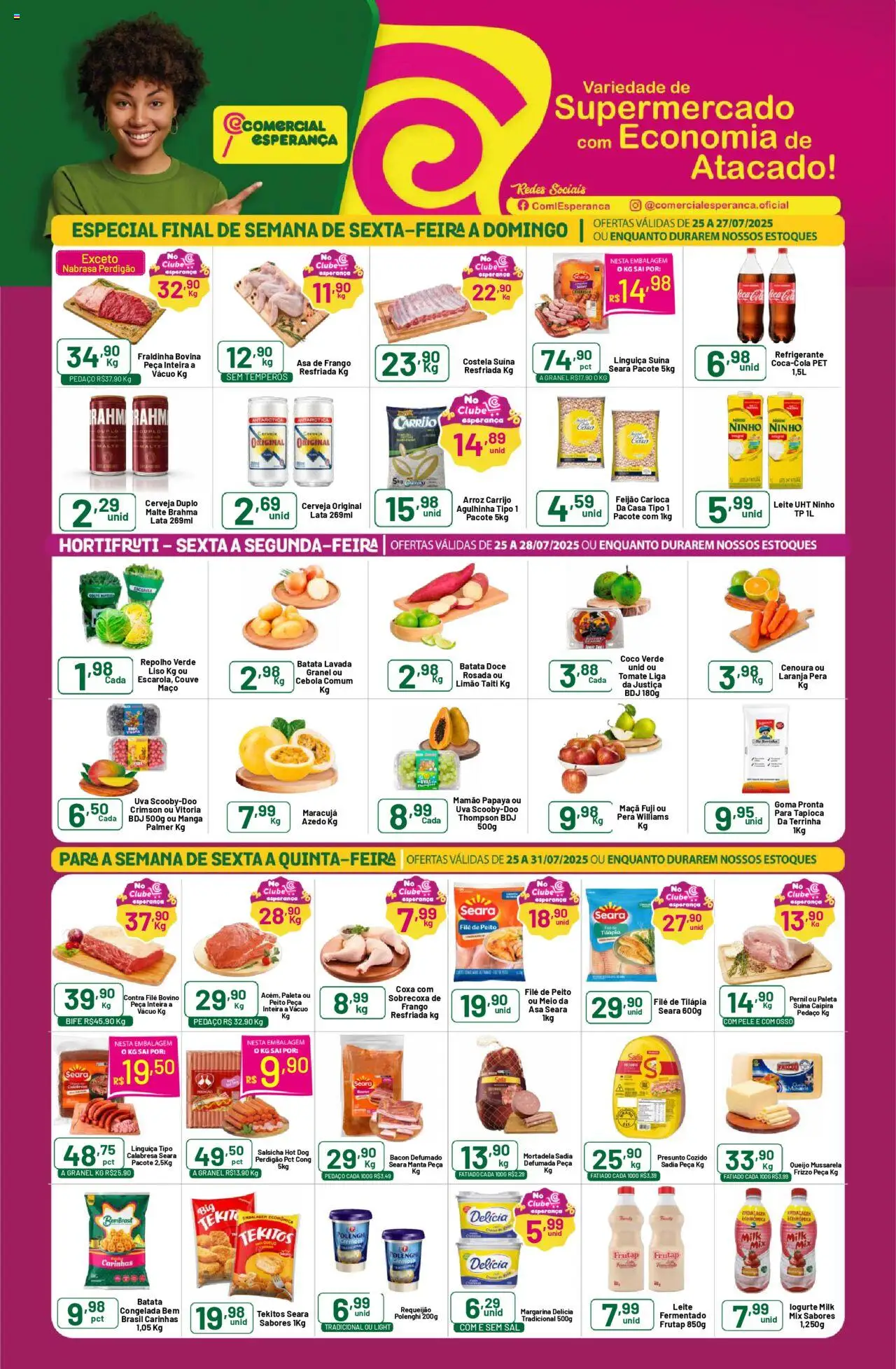Comercial Esperança folheto "Ofertas da semana" válido a partir de 25/07/2025 - número de página 1
