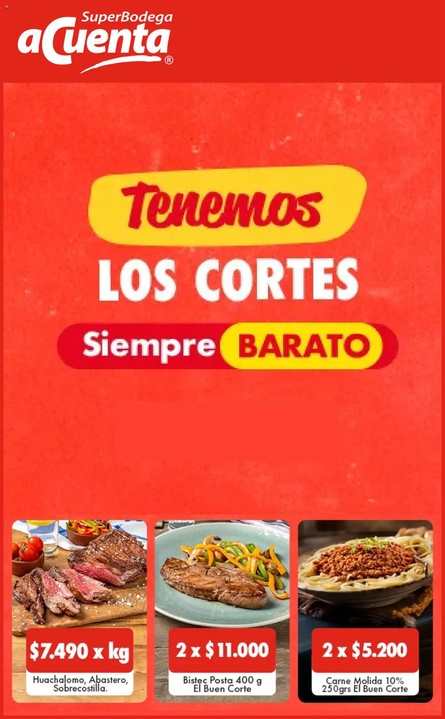 Folleto de la tienda Super Bodega aCuenta válido desde el 07.01.2026 - Carne, Carne molida, Bistec