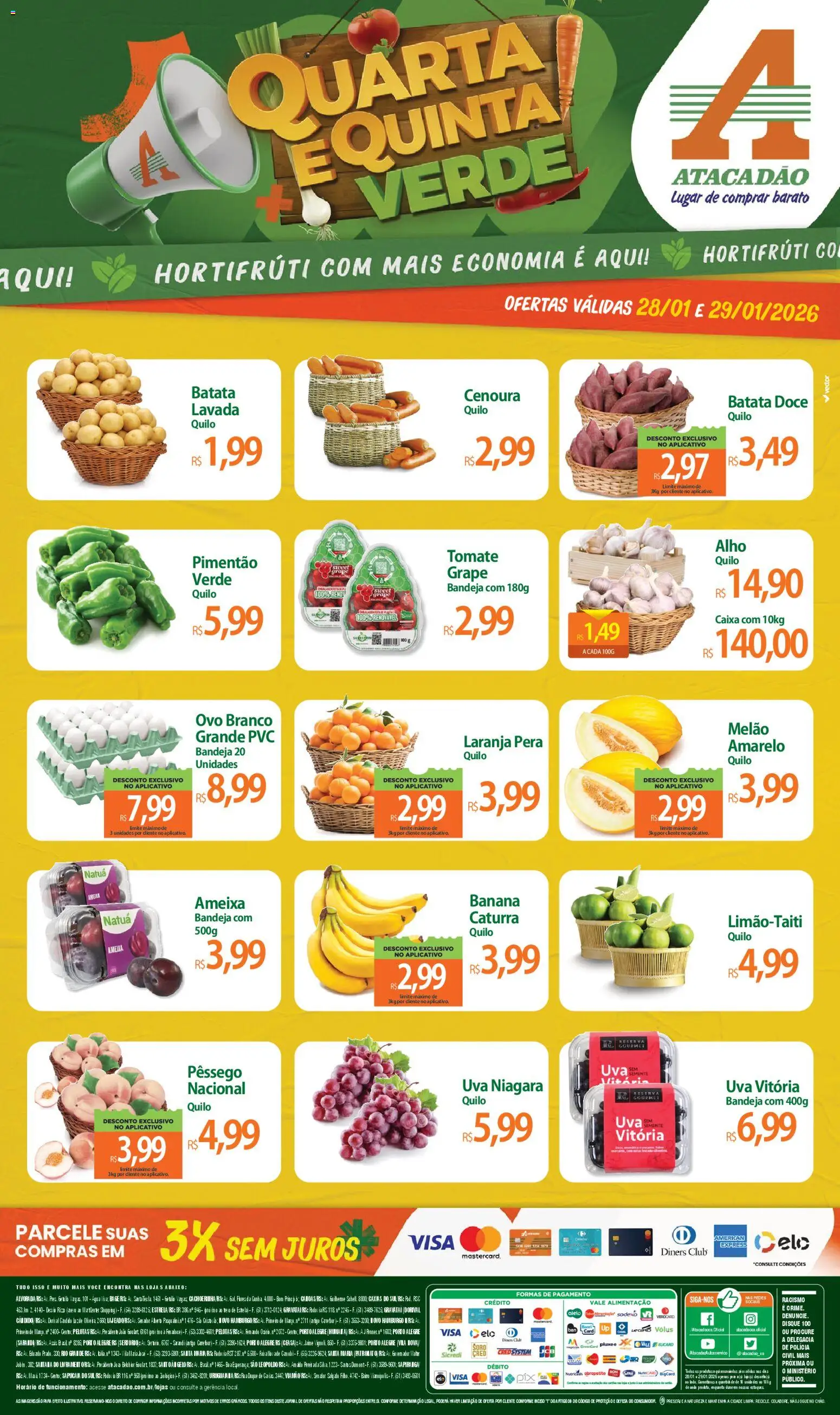 Pré-Visualização do folheto "Ofertas - RS" da loja Atacadão válido a partir de 28/01/2026