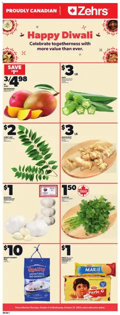 Un aperçu du dépliant Weekly flyer - Diwali du magasin Zehrs est valide à partir 2 oct. 2025