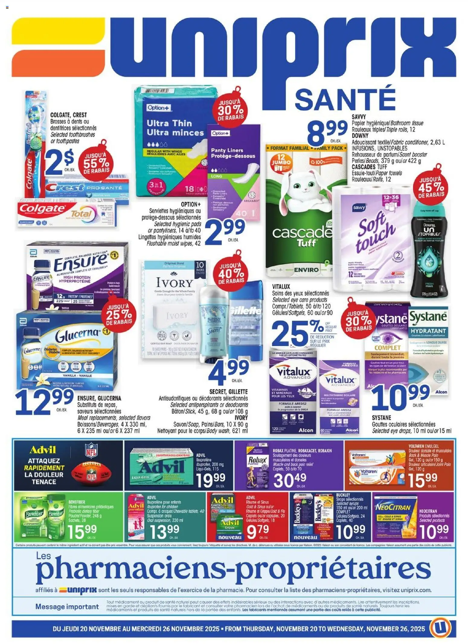 Preview of leaflet Uniprix Sante from shop Uniprix is valid from Nov 20, 2025