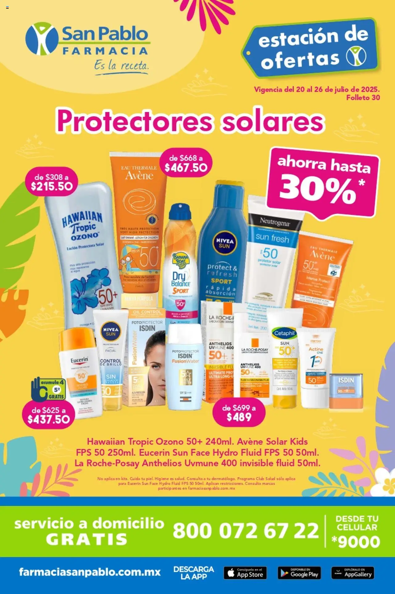 Catálogo Estacíon de Ofertas Farmacia San Pablo y sus promociones válidas desde el 20/07/2025 - Número de página 1 - Brillo, Loción, Protector solar