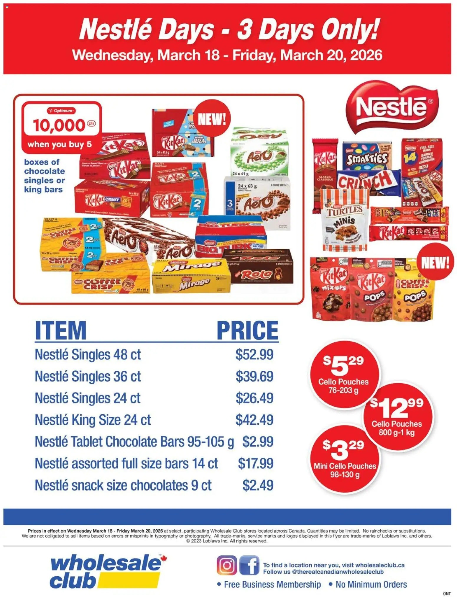Preview of leaflet Wholesale Club flyer - Nestlé Days from shop Wholesale Club is valid from Mar 18, 2026